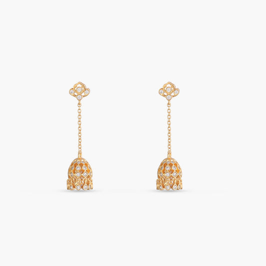 Ishira CZ Silver Jhumka Earrings