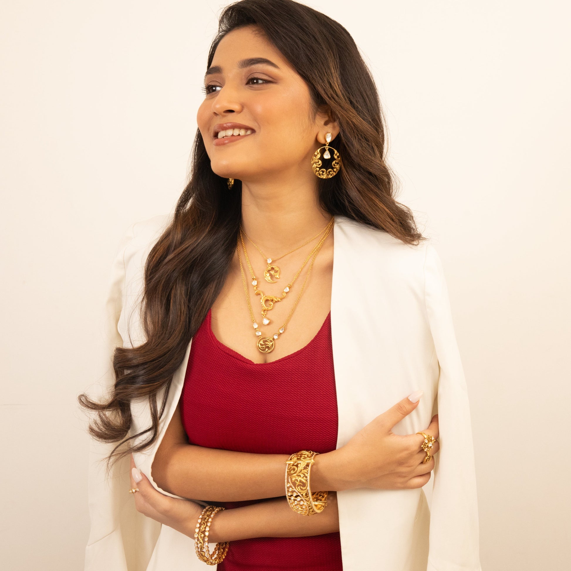 Baroque Dreamy Moissanite Silver Pendant Necklace