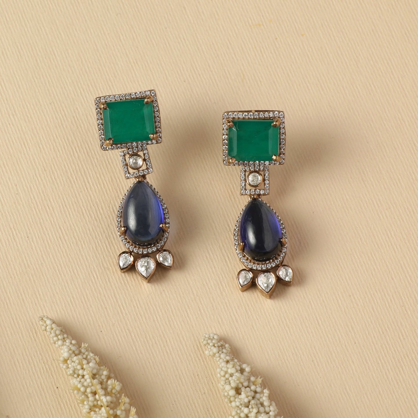 Vibrant Moissanite Silver Drop Earrings