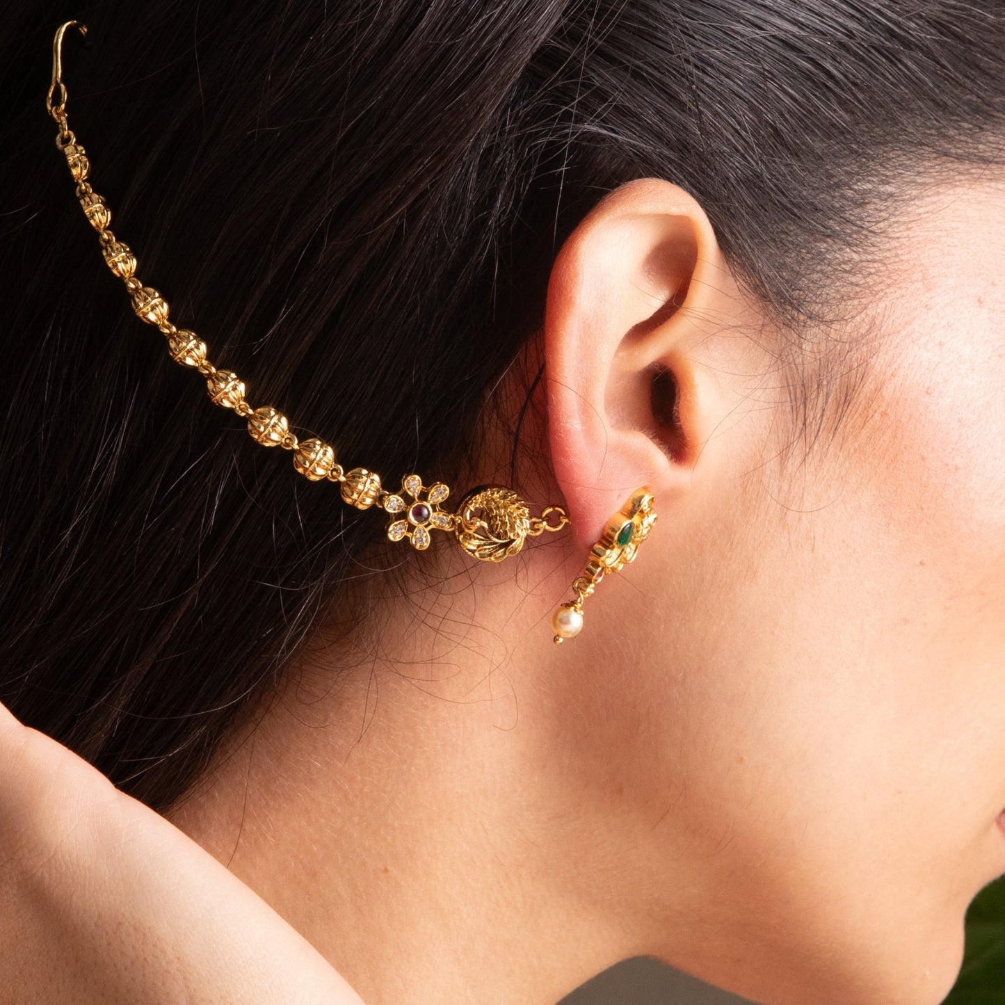 Mayuri Antique Silver Ear Chain