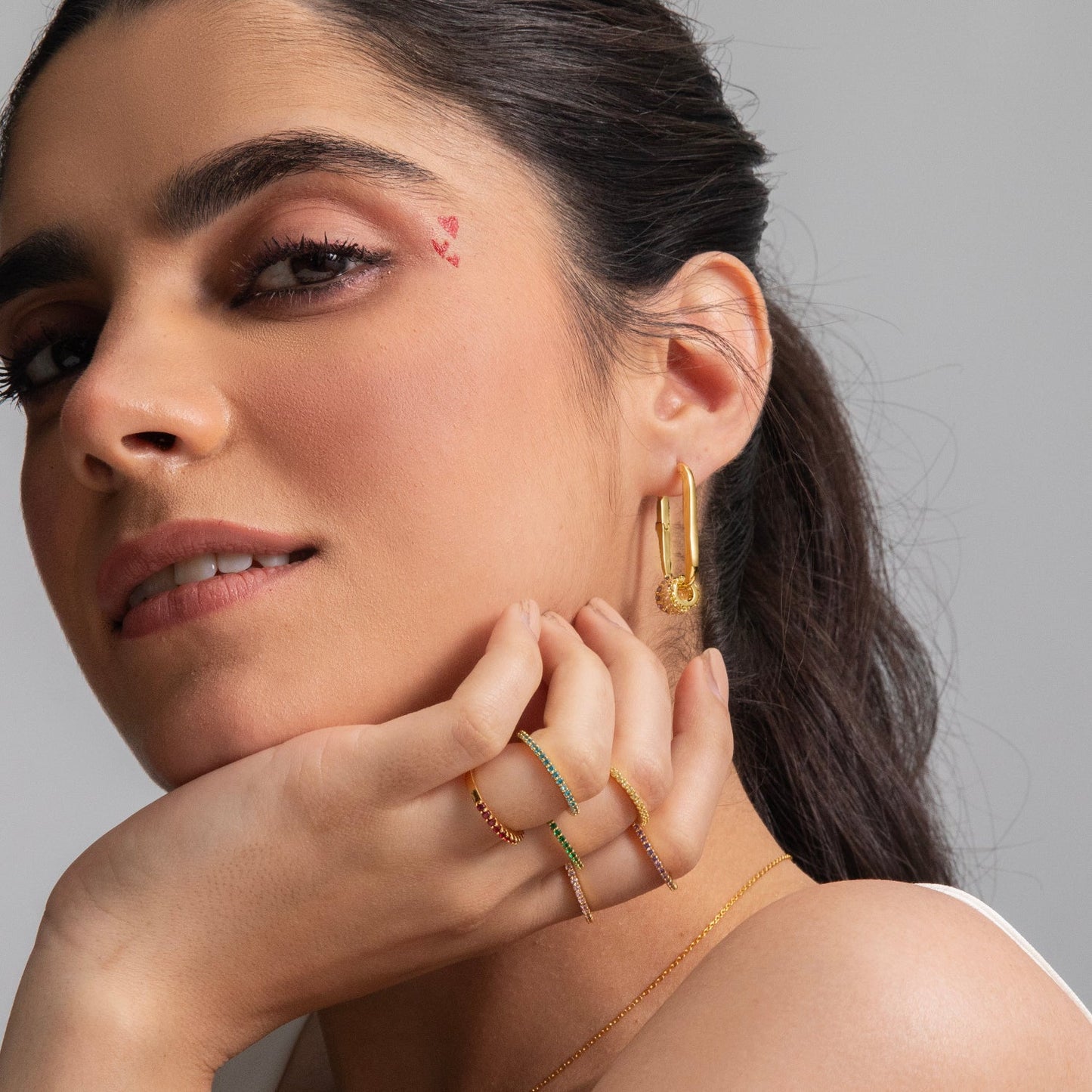 Circle of Love Gold Plated Silver Hoops