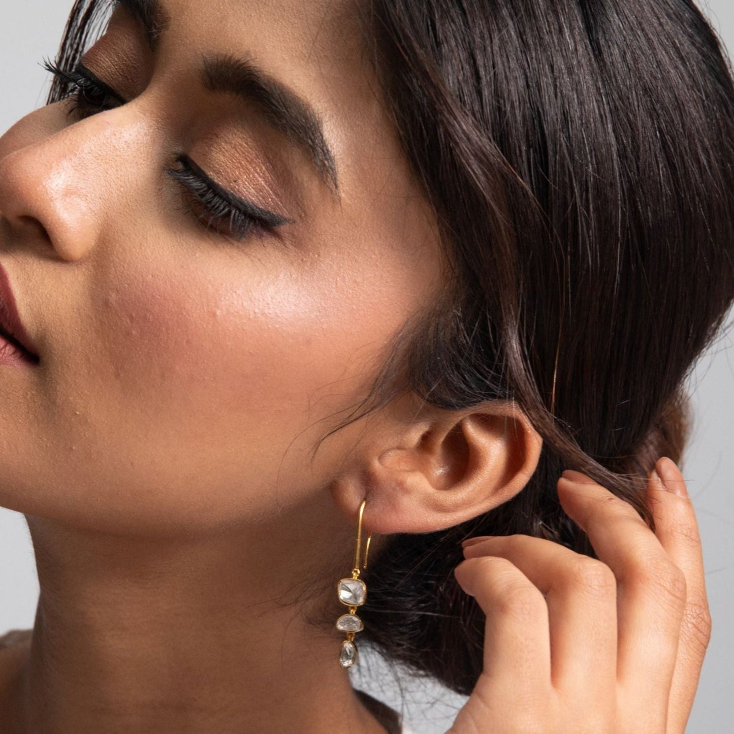 Ethereal Moissanite Silver Dangler Earrings