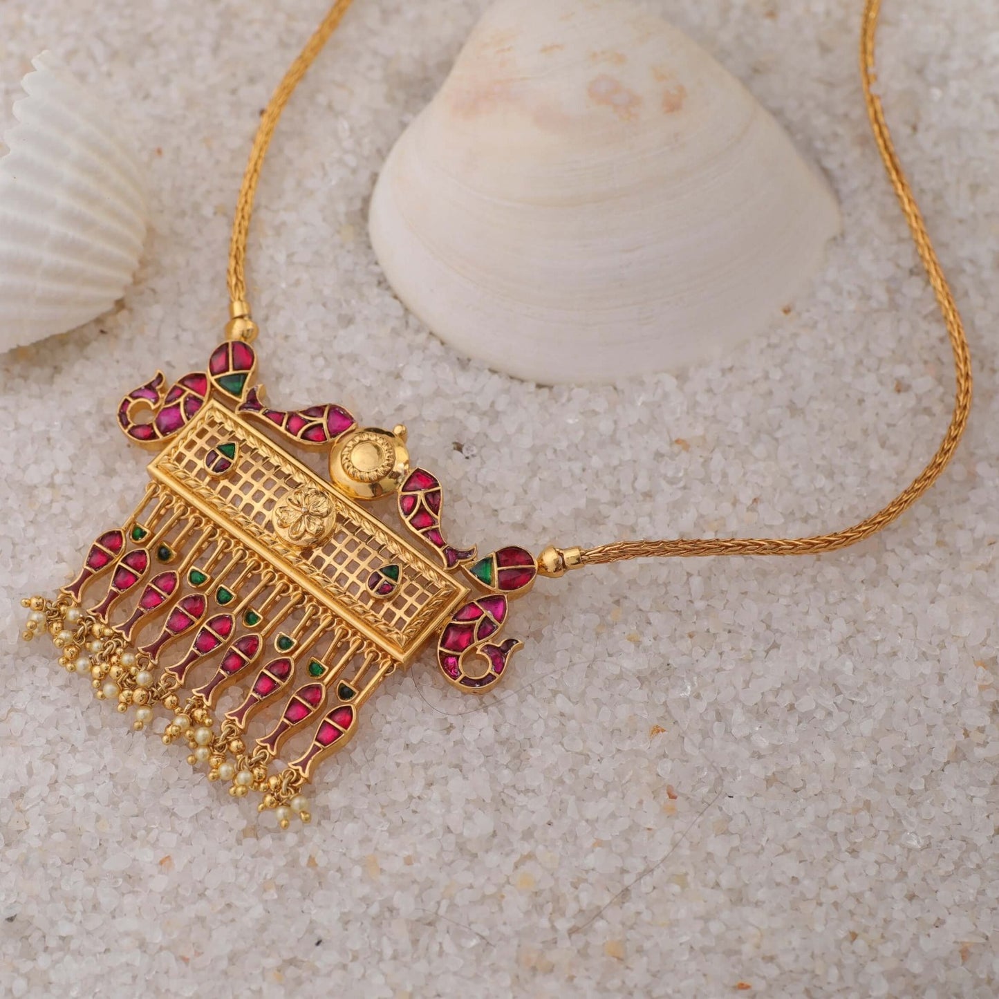 Matsya Long Silver Chain Pendant