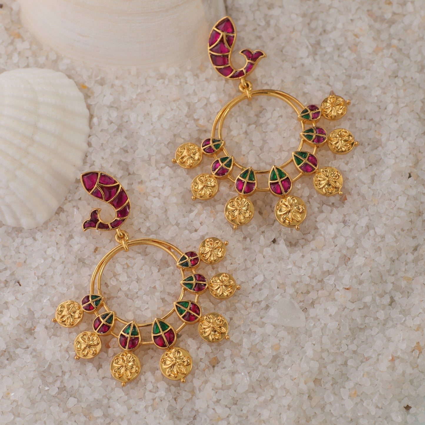 Matsya Statement Silver Dangle Earrings