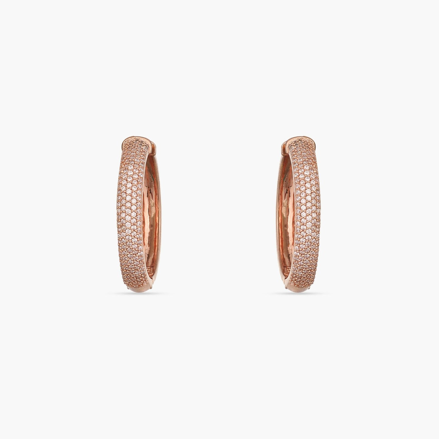 Sparkling CZ Delicate Hoop Silver Earrings
