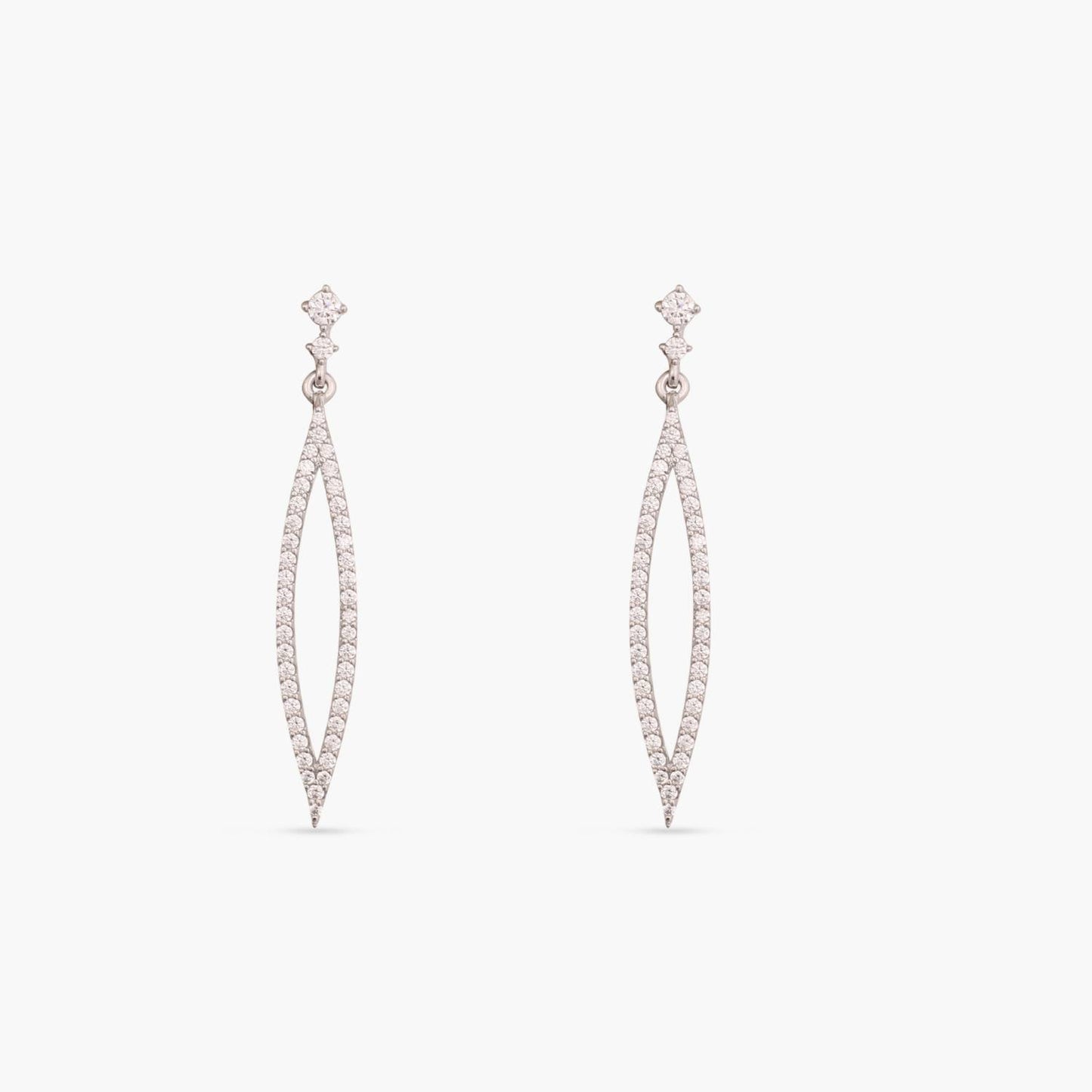 Sparkling CZ Drop Delicate Silver Earrings