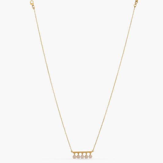 Five CZ Delicate Charm Silver Necklace