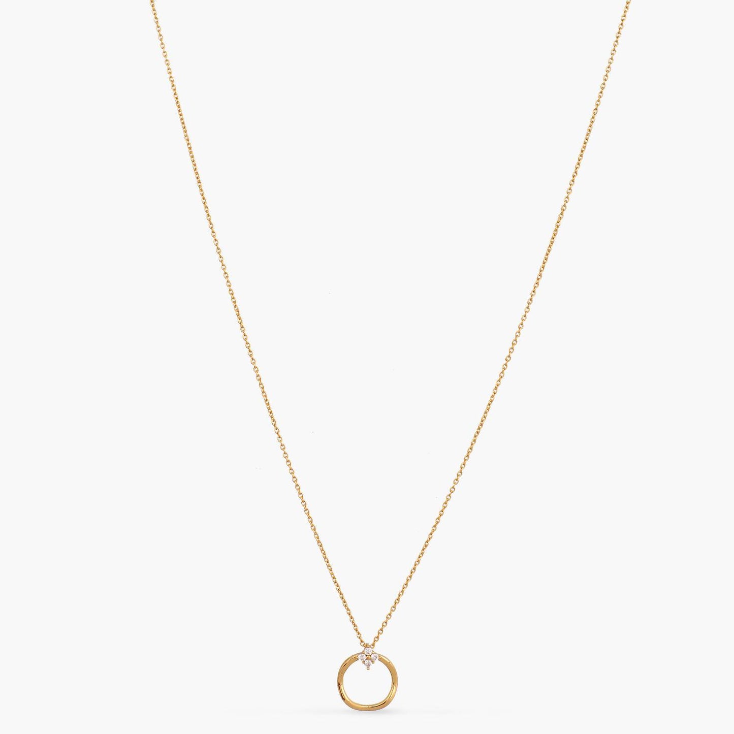 Ring Charm Delicate Silver Pendant Necklace