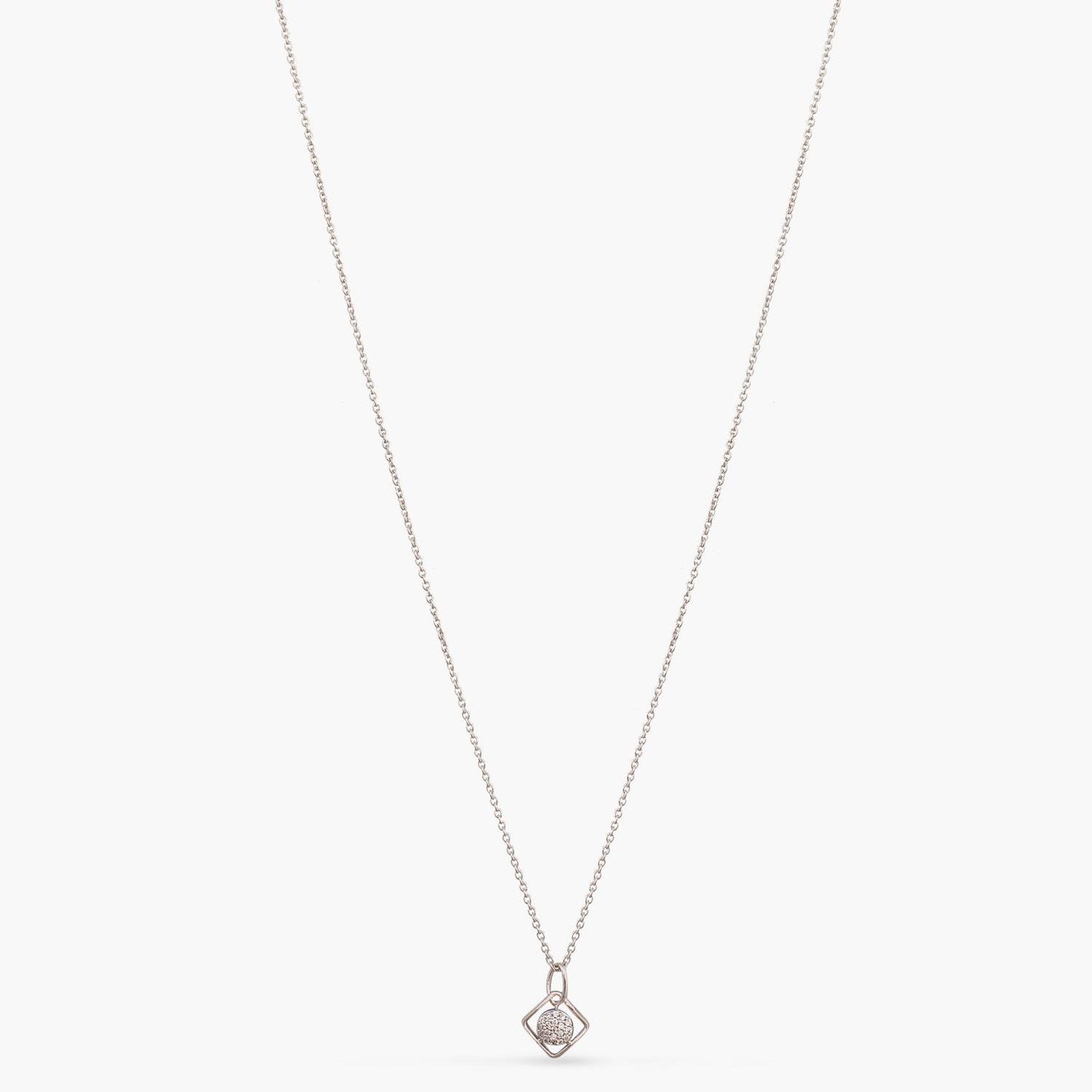 Single CZ Delicate Charm Silver Pendant Necklace