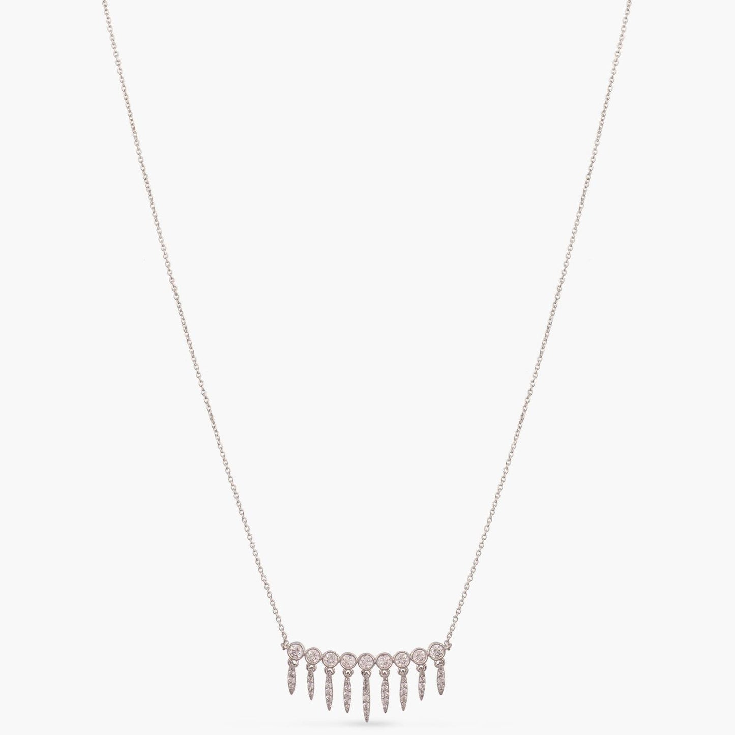 Dream Catcher CZ Charm Delicate Silver Necklace