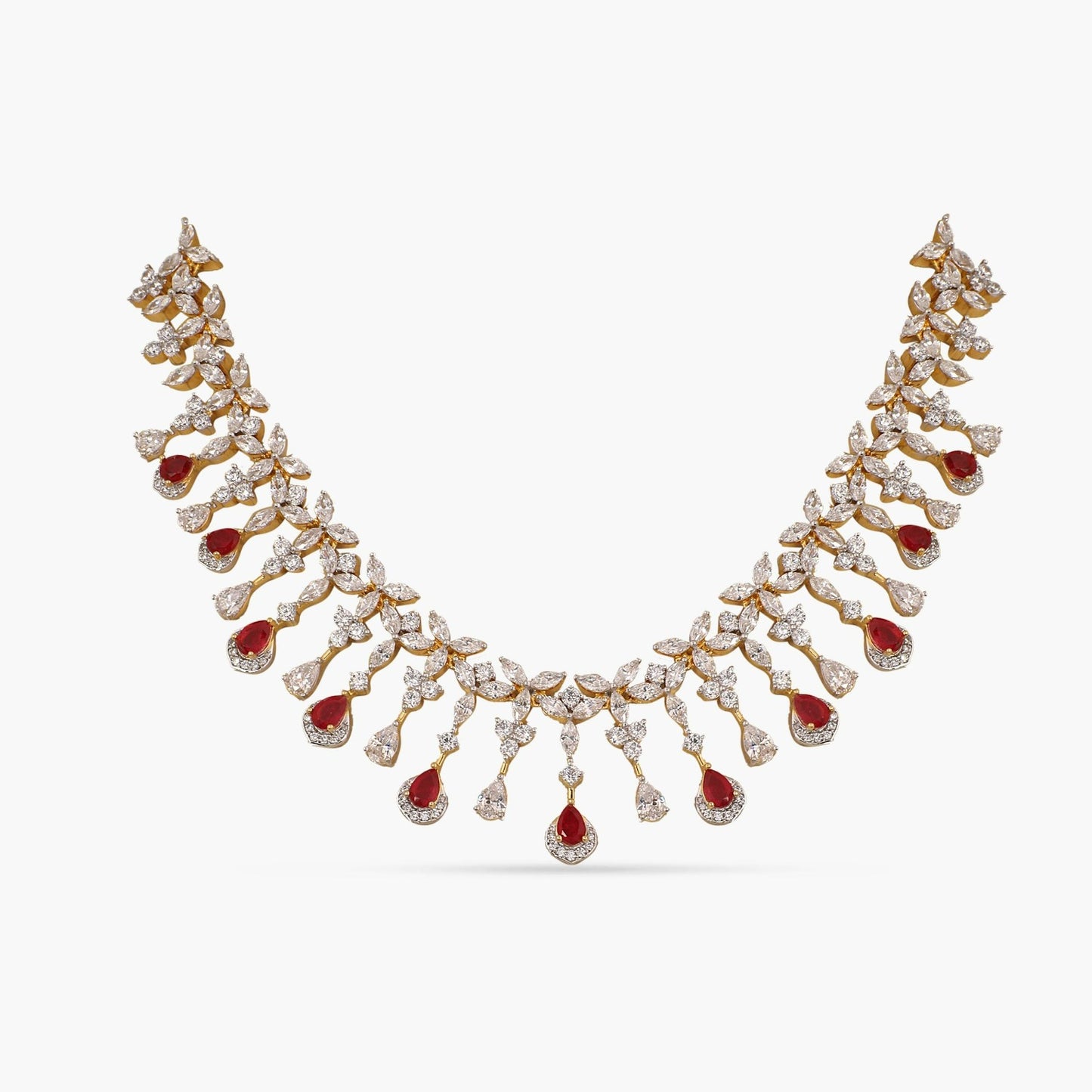 Blossom CZ Grand Silver Necklace Set