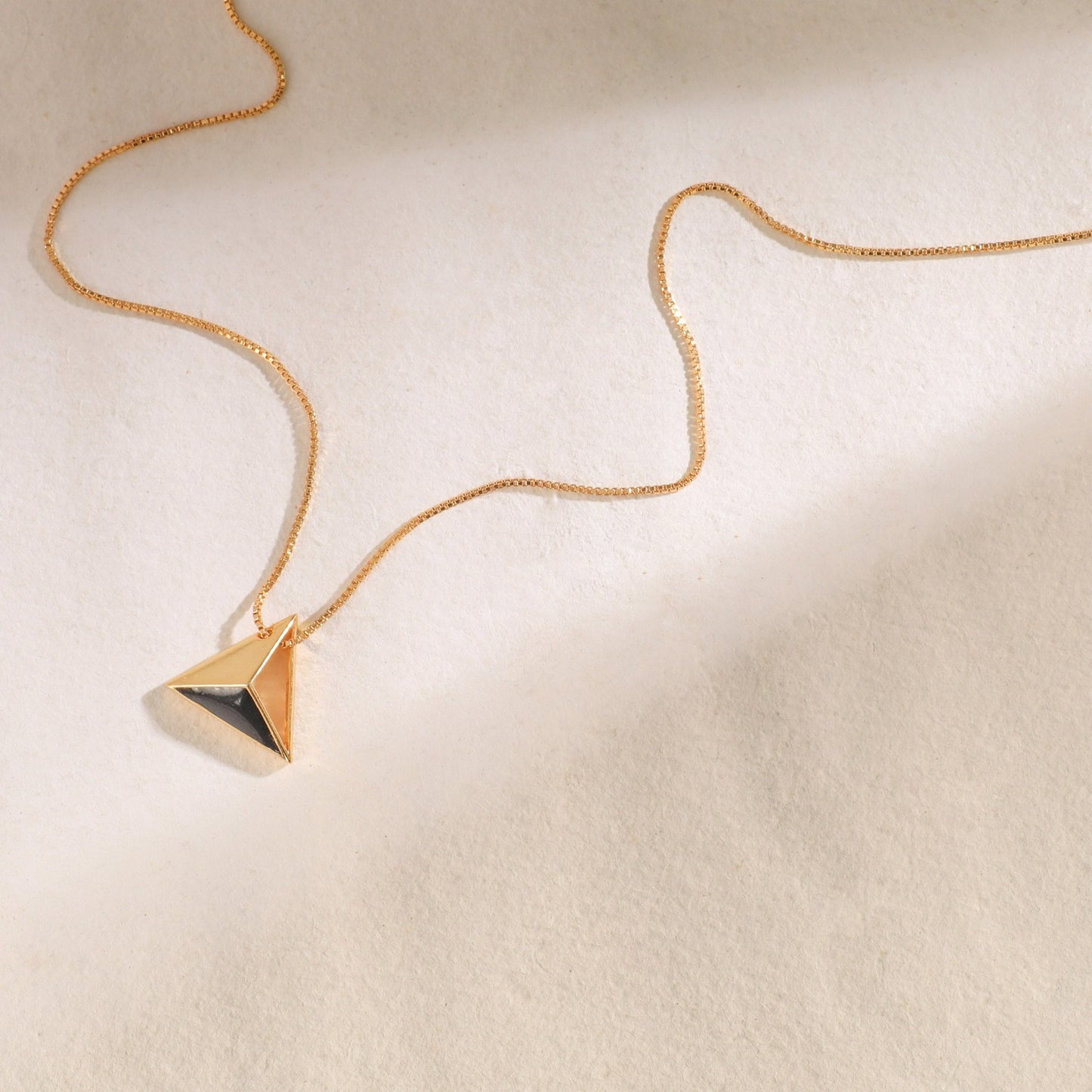 Pyramid Minimal Silver Pendant Necklace