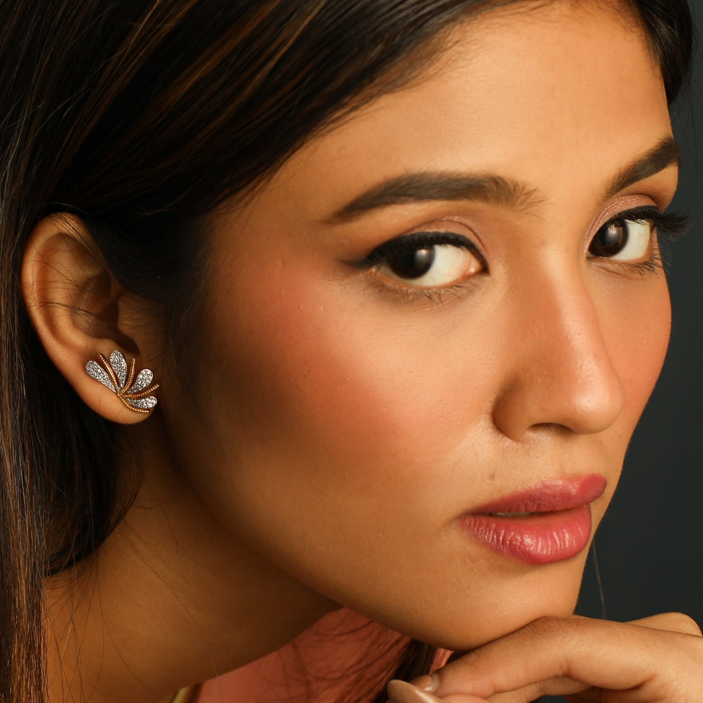 Bloom Classic CZ Delicate Silver Stud Earrings