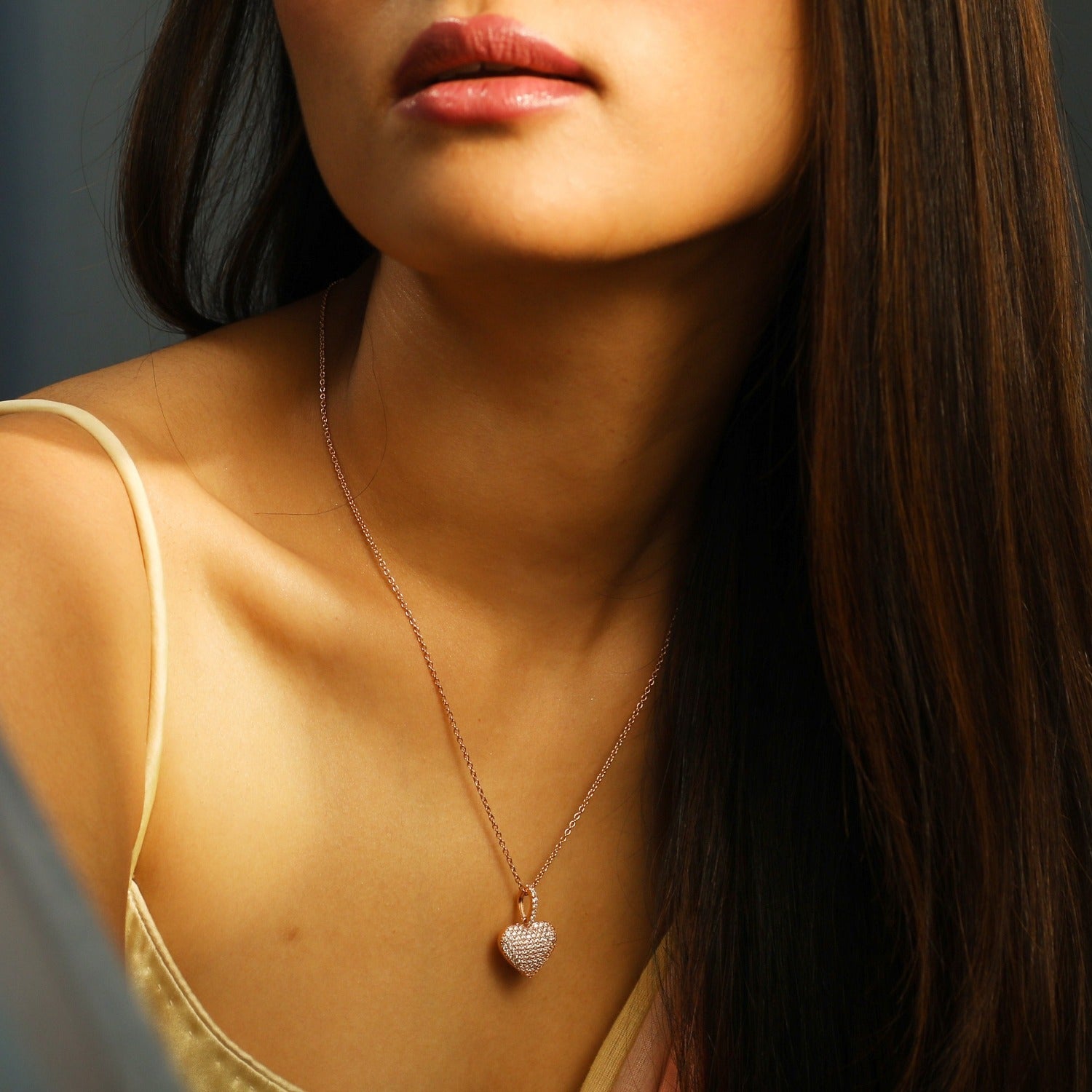 Love CZ Charm Silver Delicate Pendant Necklace