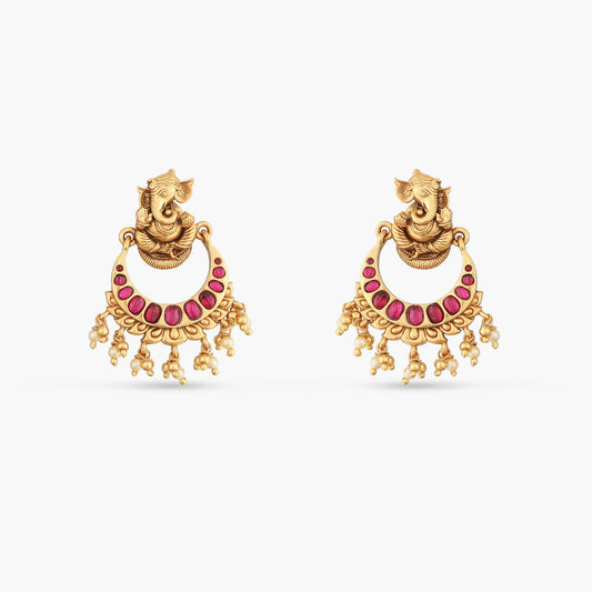 Abiya Nakshi Temple Silver Chaandbali Earrings