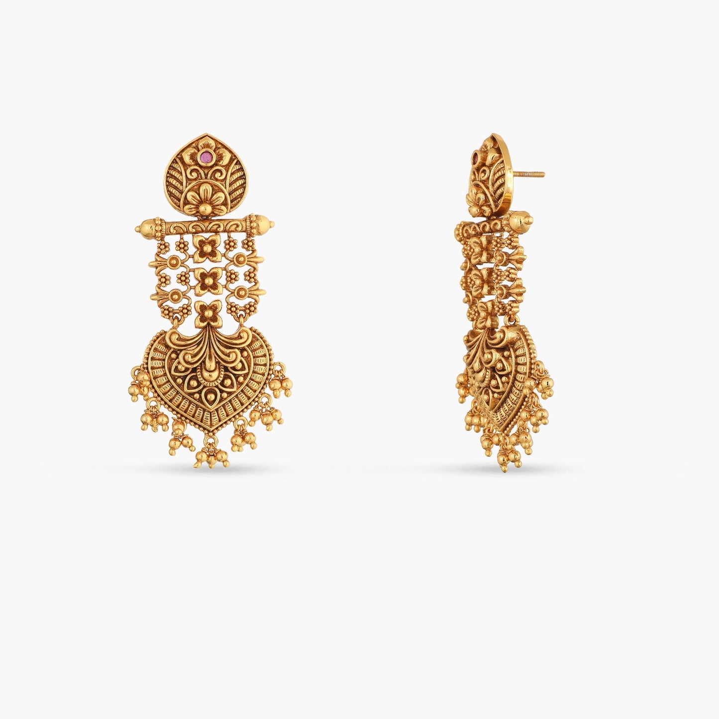 Swara Classic Drop Silver Earrings
