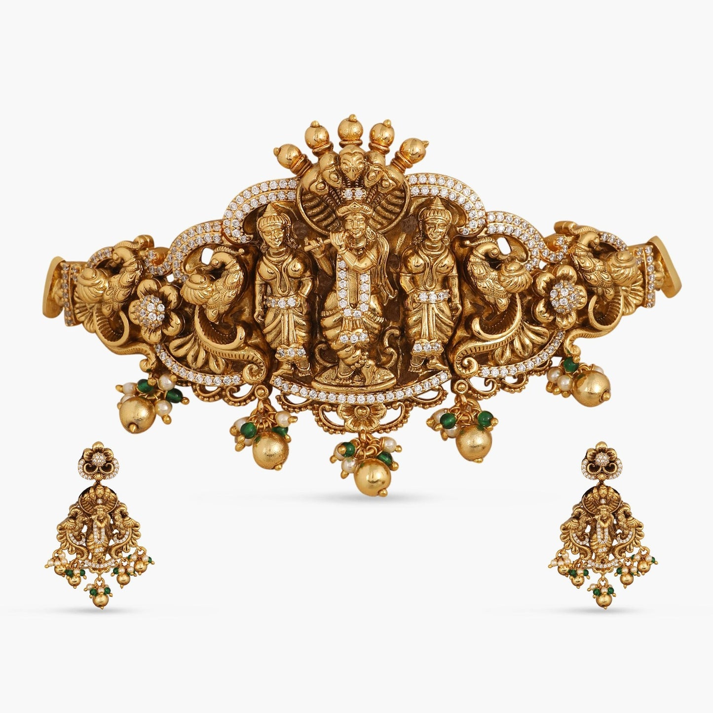 Ananta Temple Antique Silver Choker Set