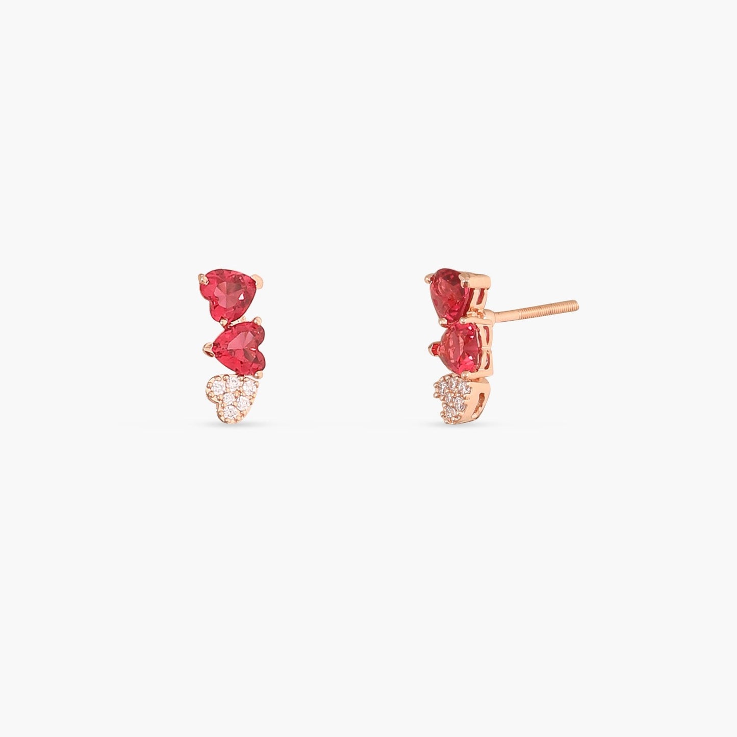 Heart CZ Silver Mini Stud Earrings