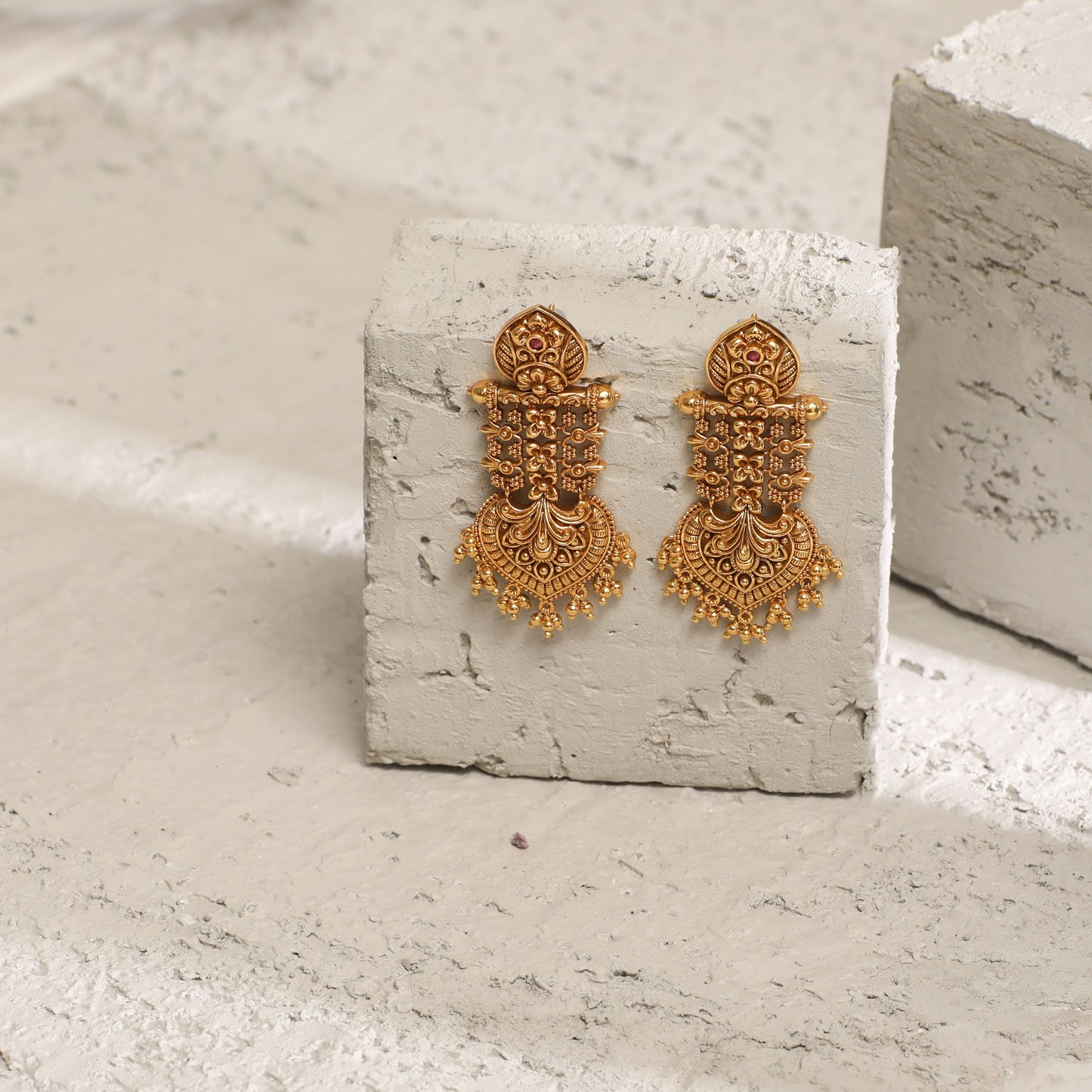 Swara Classic Drop Silver Earrings