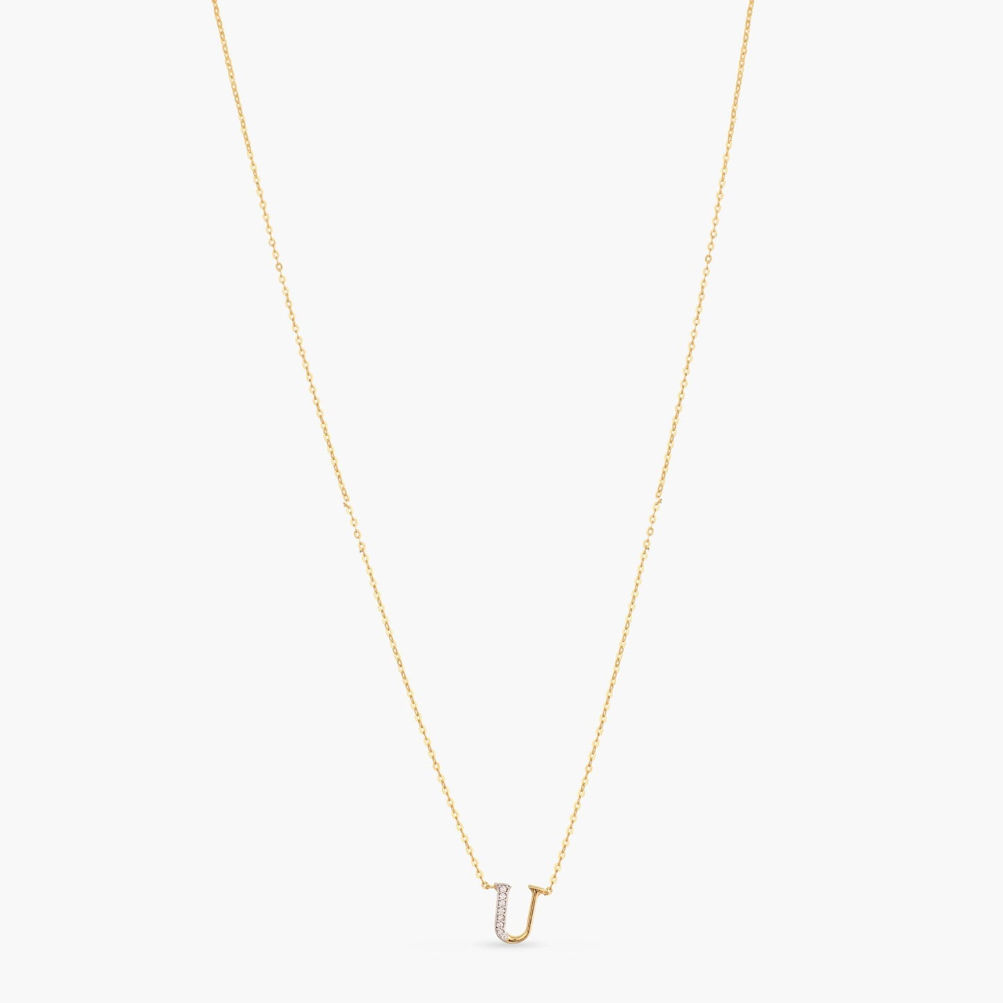 Alphabet Charms CZ Gold Plated Silver Necklace