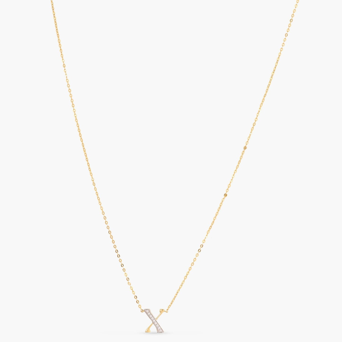 Alphabet Charms CZ Gold Plated Silver Necklace