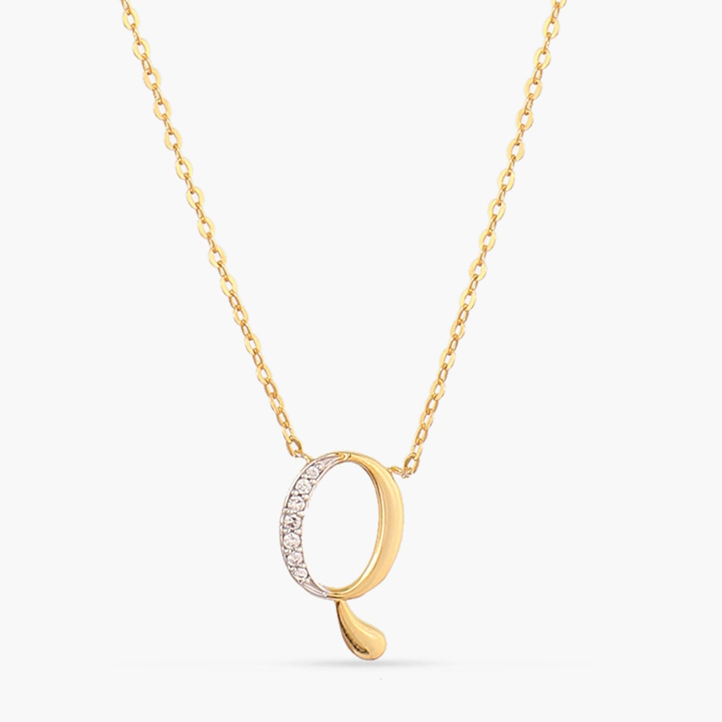 Alphabet Charms CZ Gold Plated Silver Necklace