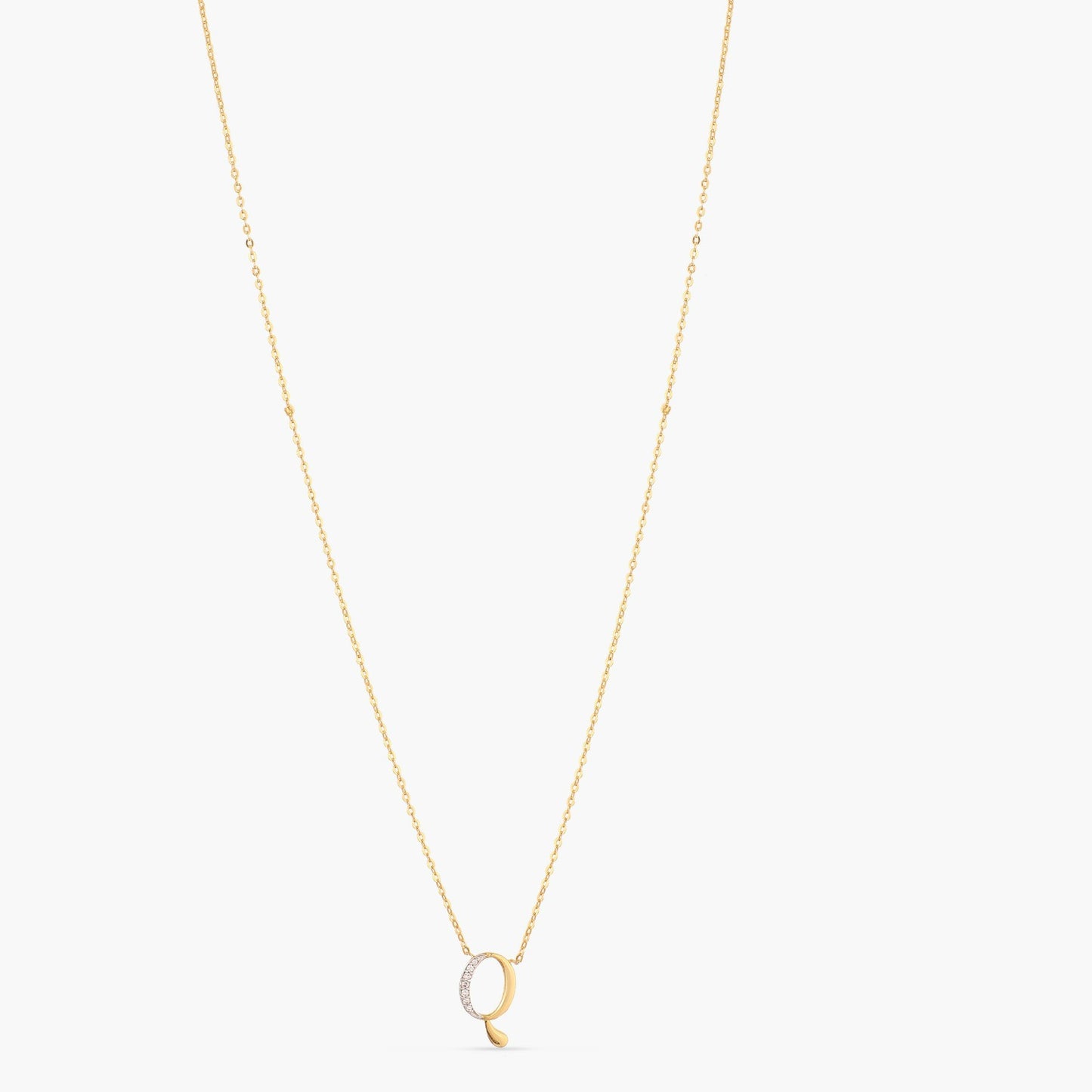 Alphabet Charms CZ Gold Plated Silver Necklace
