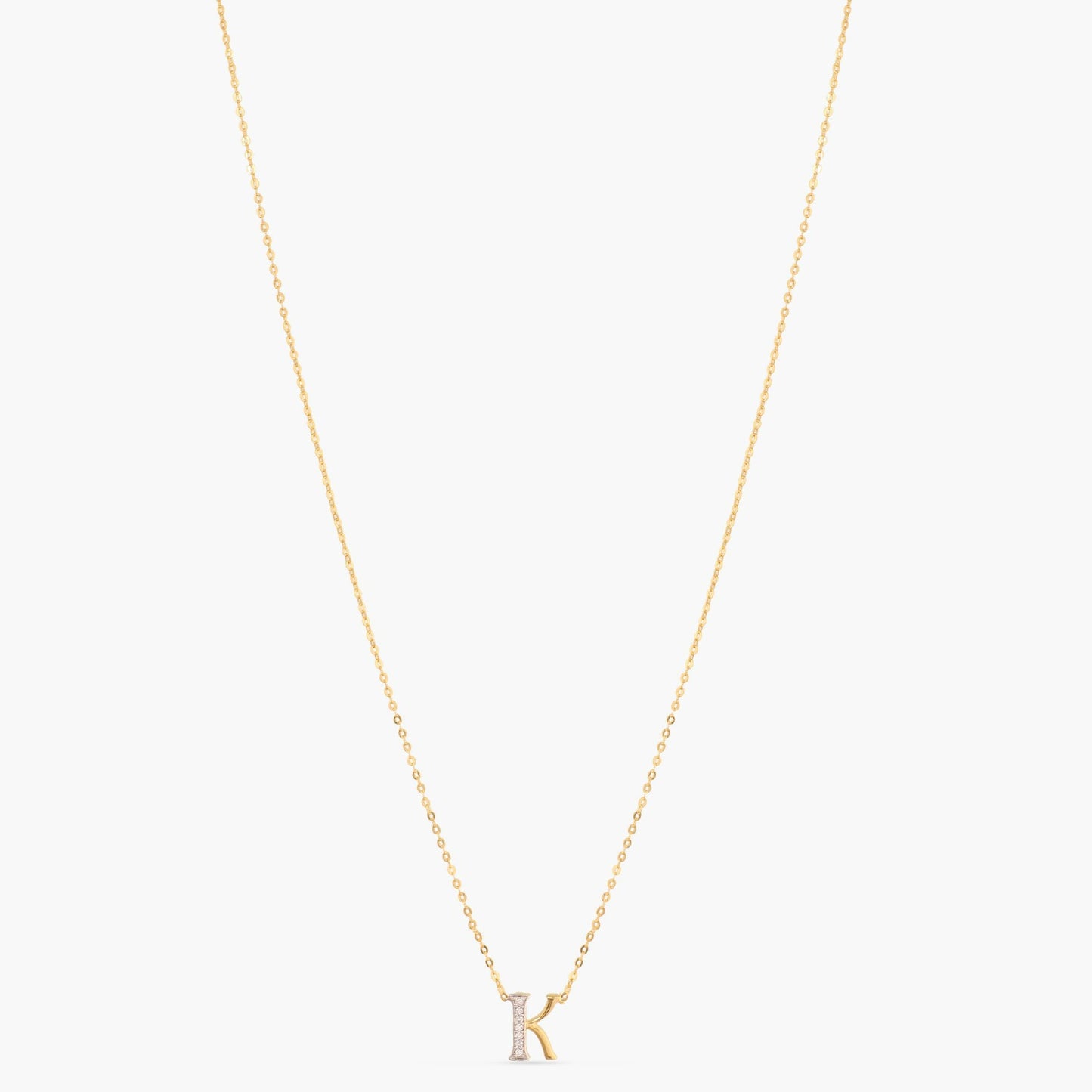 Alphabet Charms CZ Gold Plated Silver Necklace