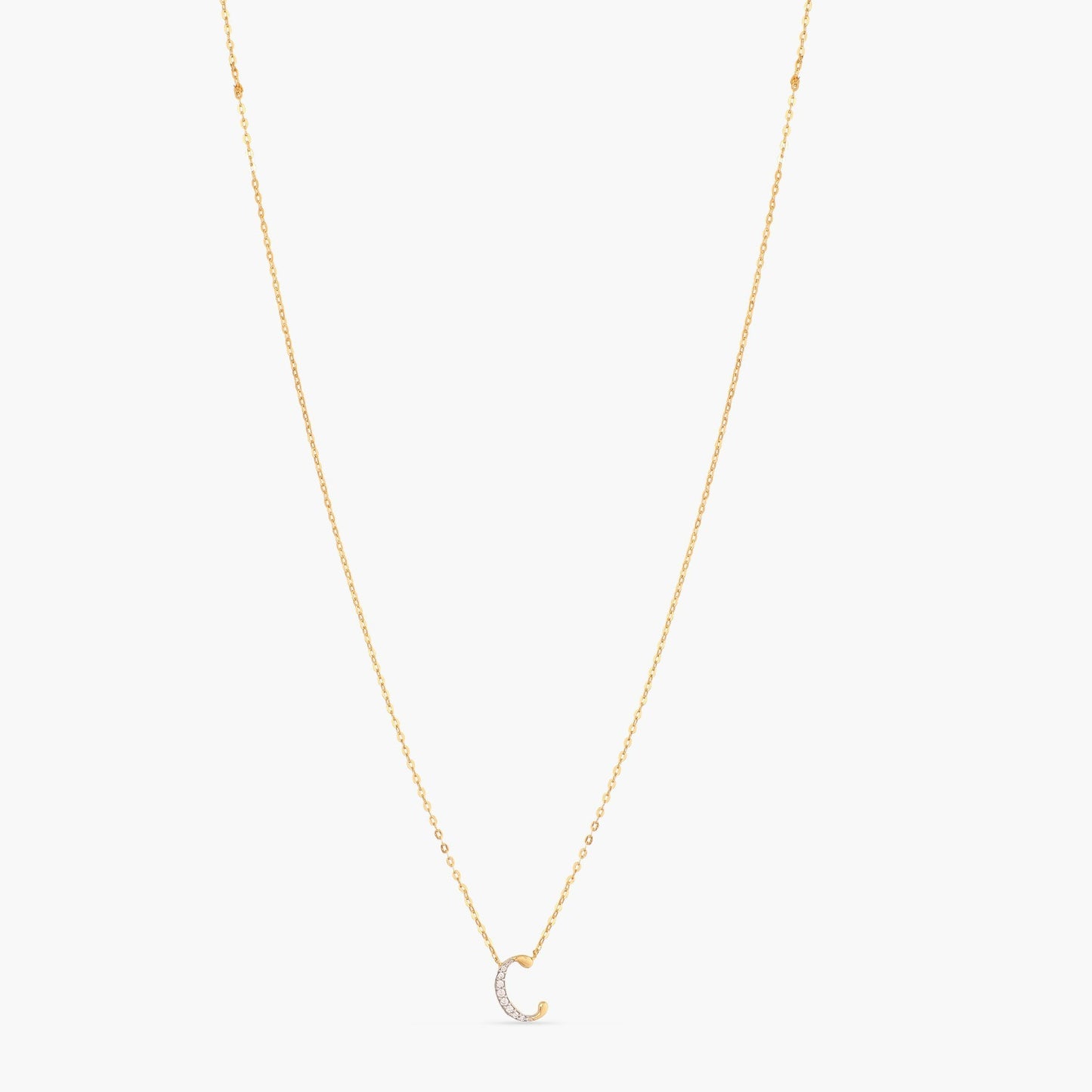 Alphabet Charms CZ Gold Plated Silver Necklace