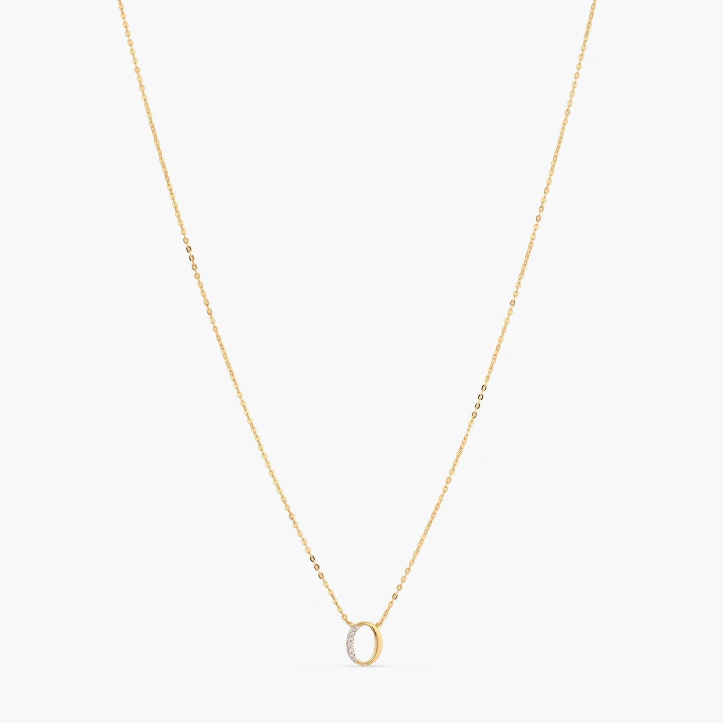 Alphabet Charms CZ Gold Plated Silver Necklace