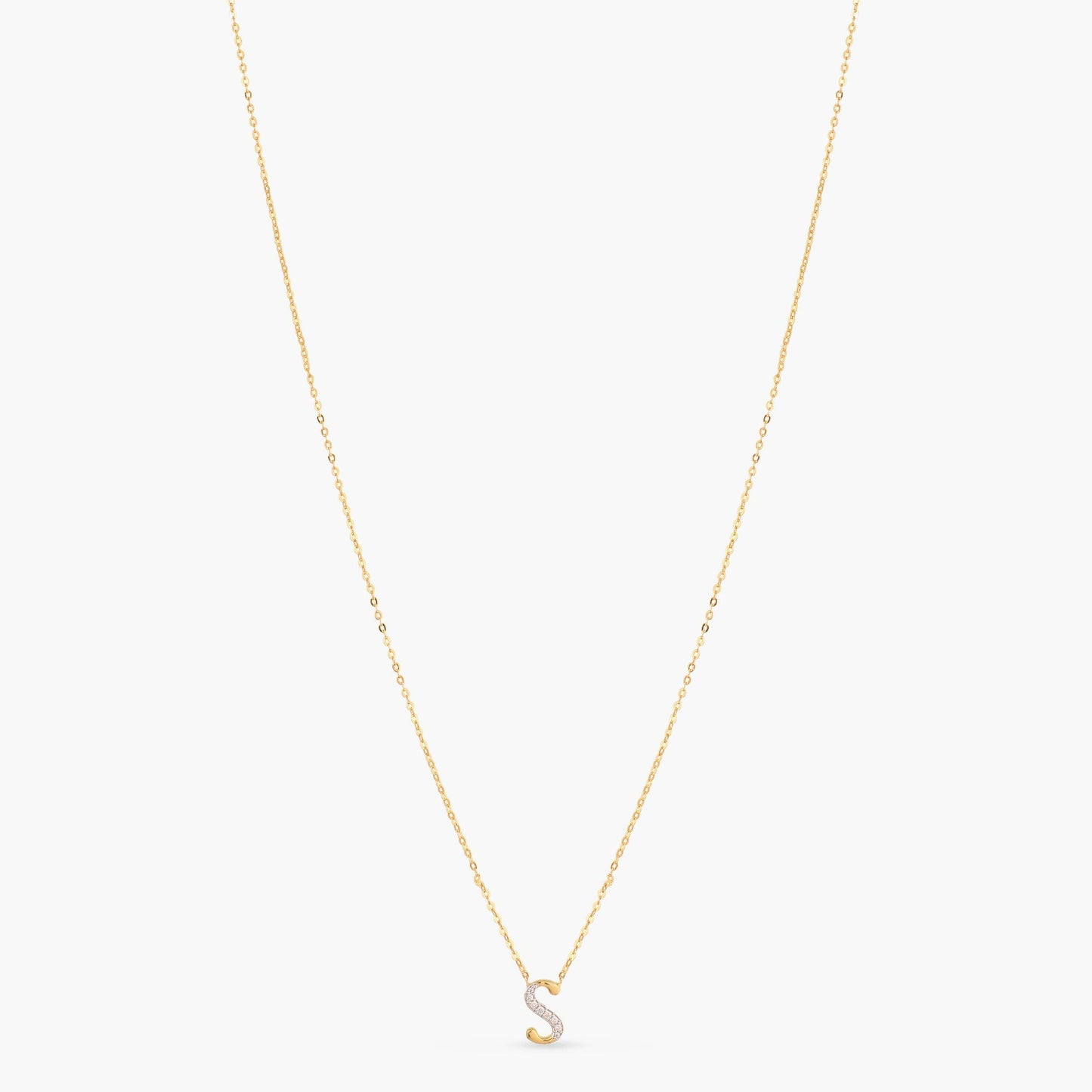 Alphabet Charms CZ Gold Plated Silver Necklace