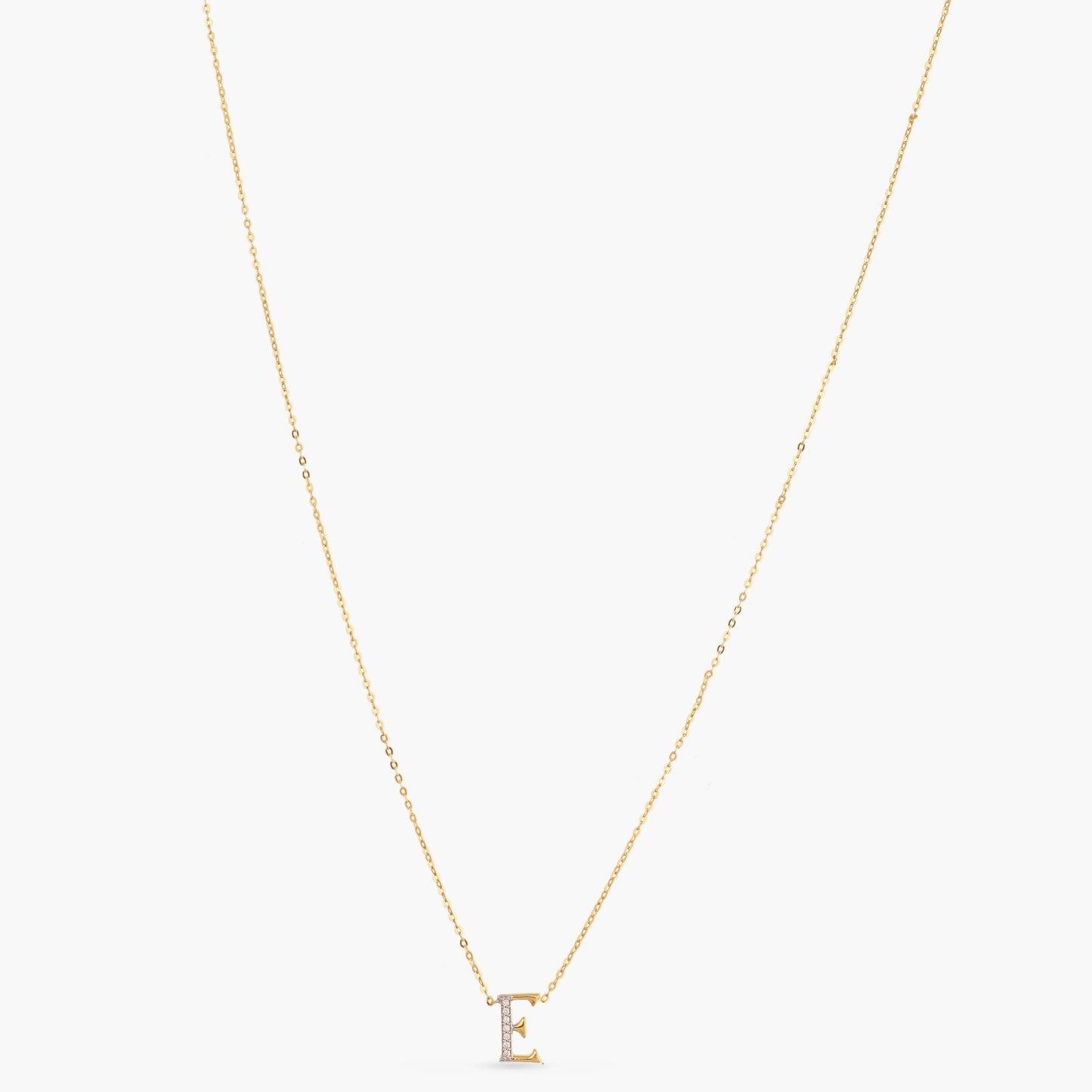 Alphabet Charms CZ Gold Plated Silver Necklace