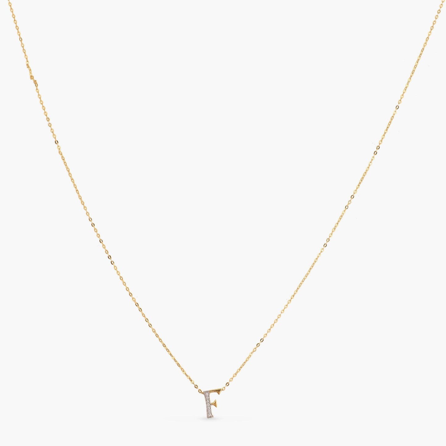 Alphabet Charms CZ Gold Plated Silver Necklace
