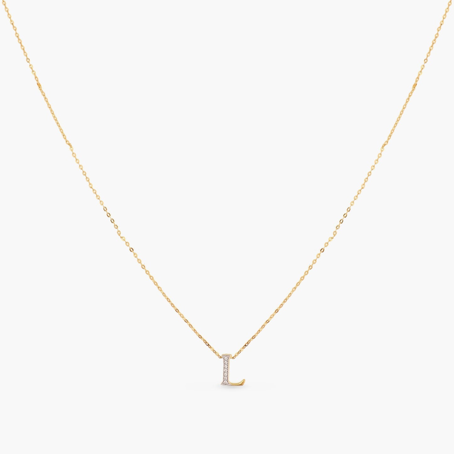 Alphabet Charms CZ Gold Plated Silver Necklace