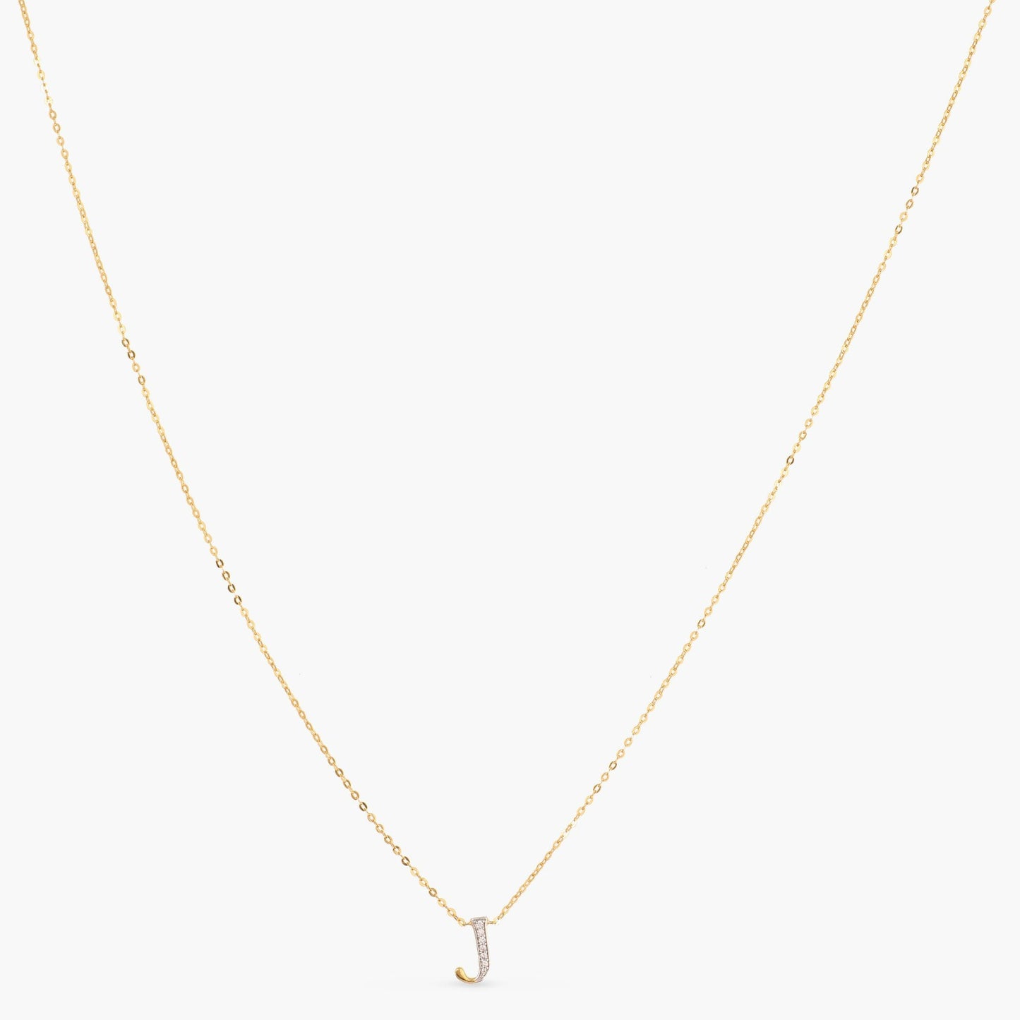 Alphabet Charms CZ Gold Plated Silver Necklace