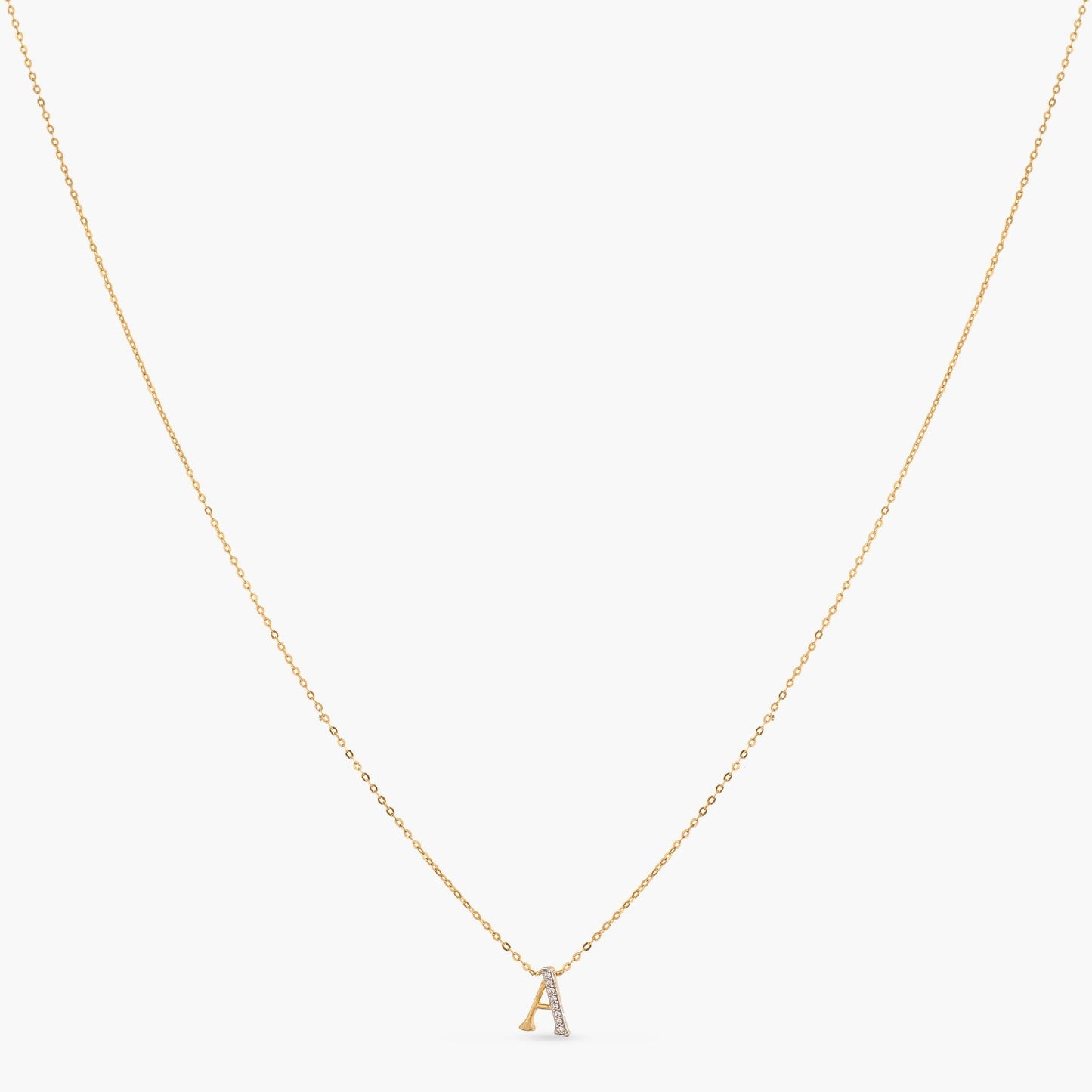 Alphabet Charms CZ Gold Plated Silver Necklace