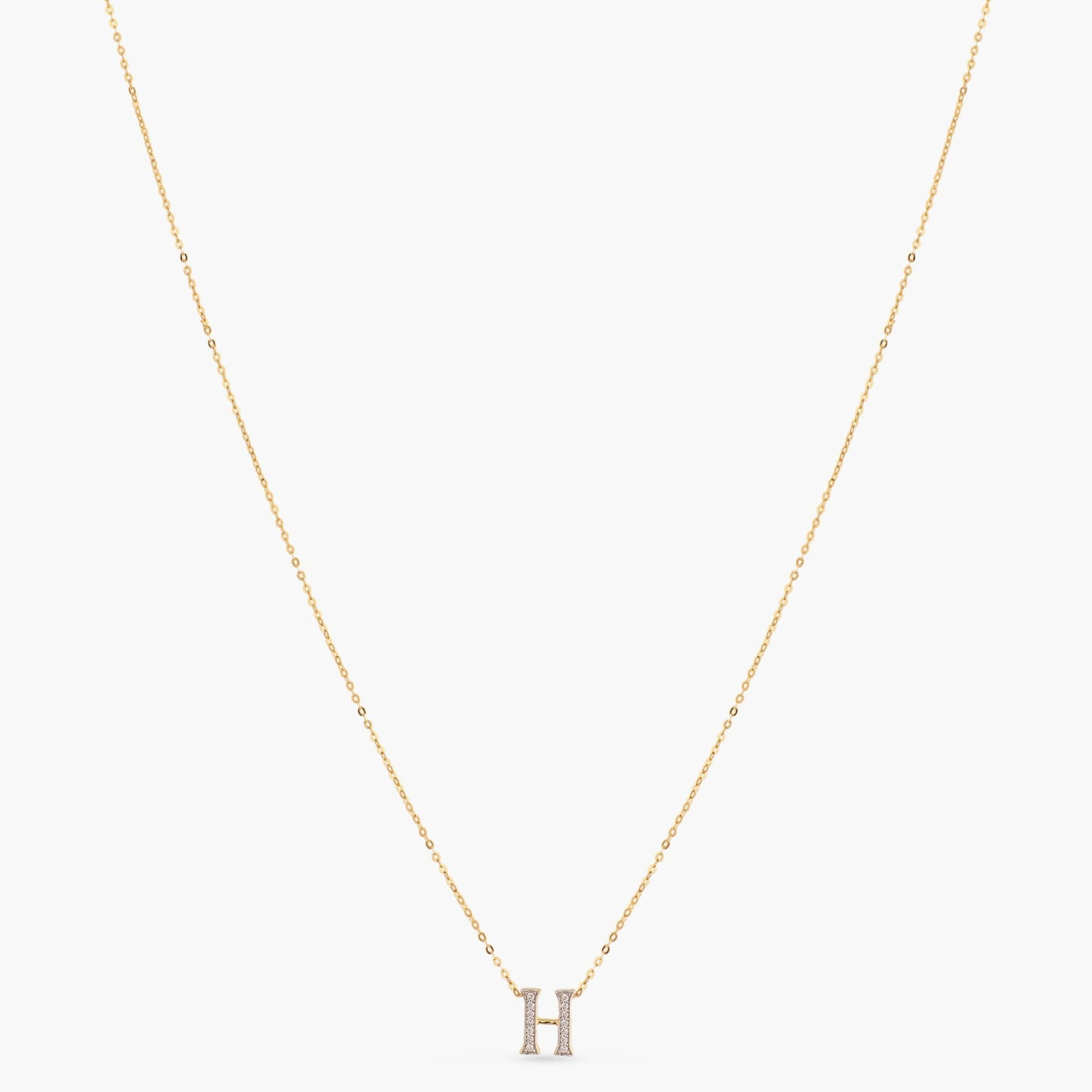 Alphabet Charms CZ Gold Plated Silver Necklace
