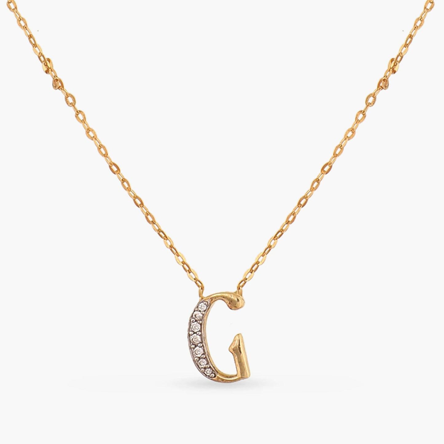 Alphabet Charms CZ Gold Plated Silver Necklace