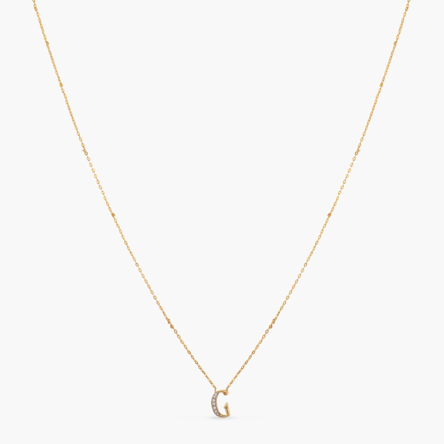 Alphabet Charms CZ Gold Plated Silver Necklace
