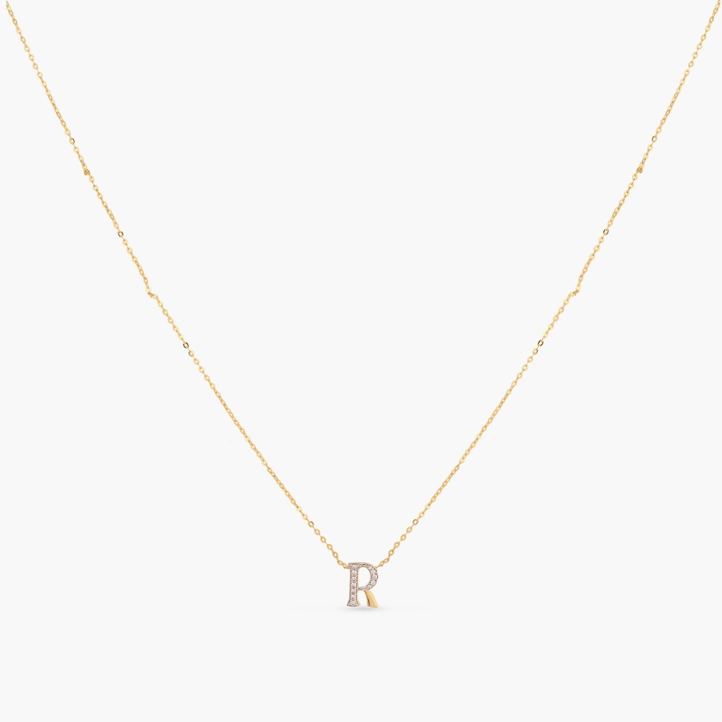 Alphabet Charms CZ Gold Plated Silver Necklace