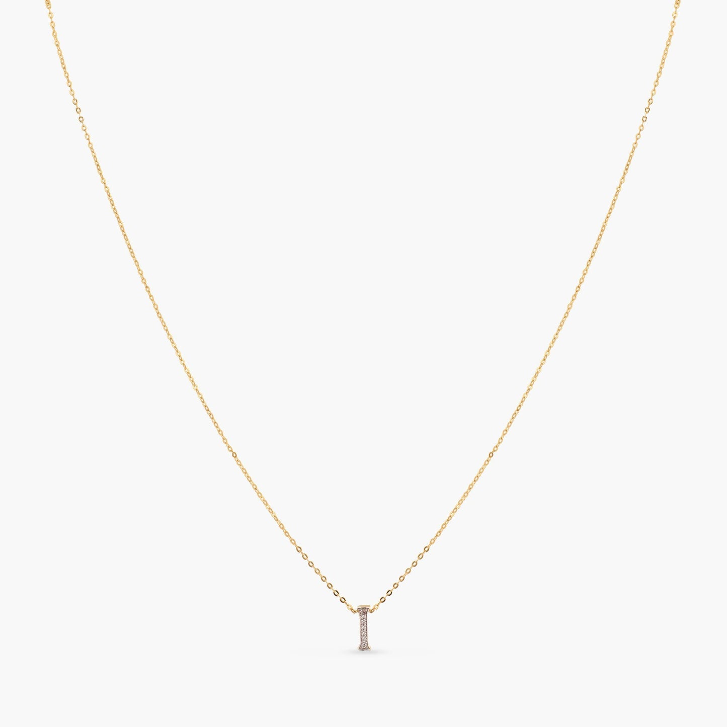 Alphabet Charms CZ Gold Plated Silver Necklace
