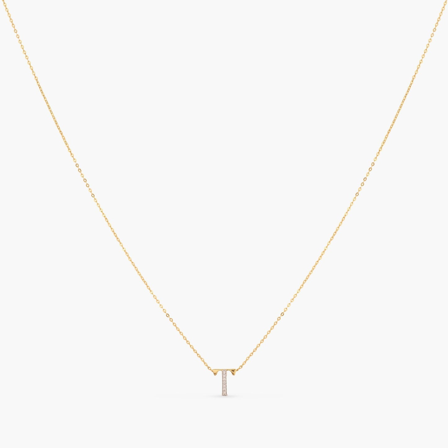 Alphabet Charms CZ Gold Plated Silver Necklace
