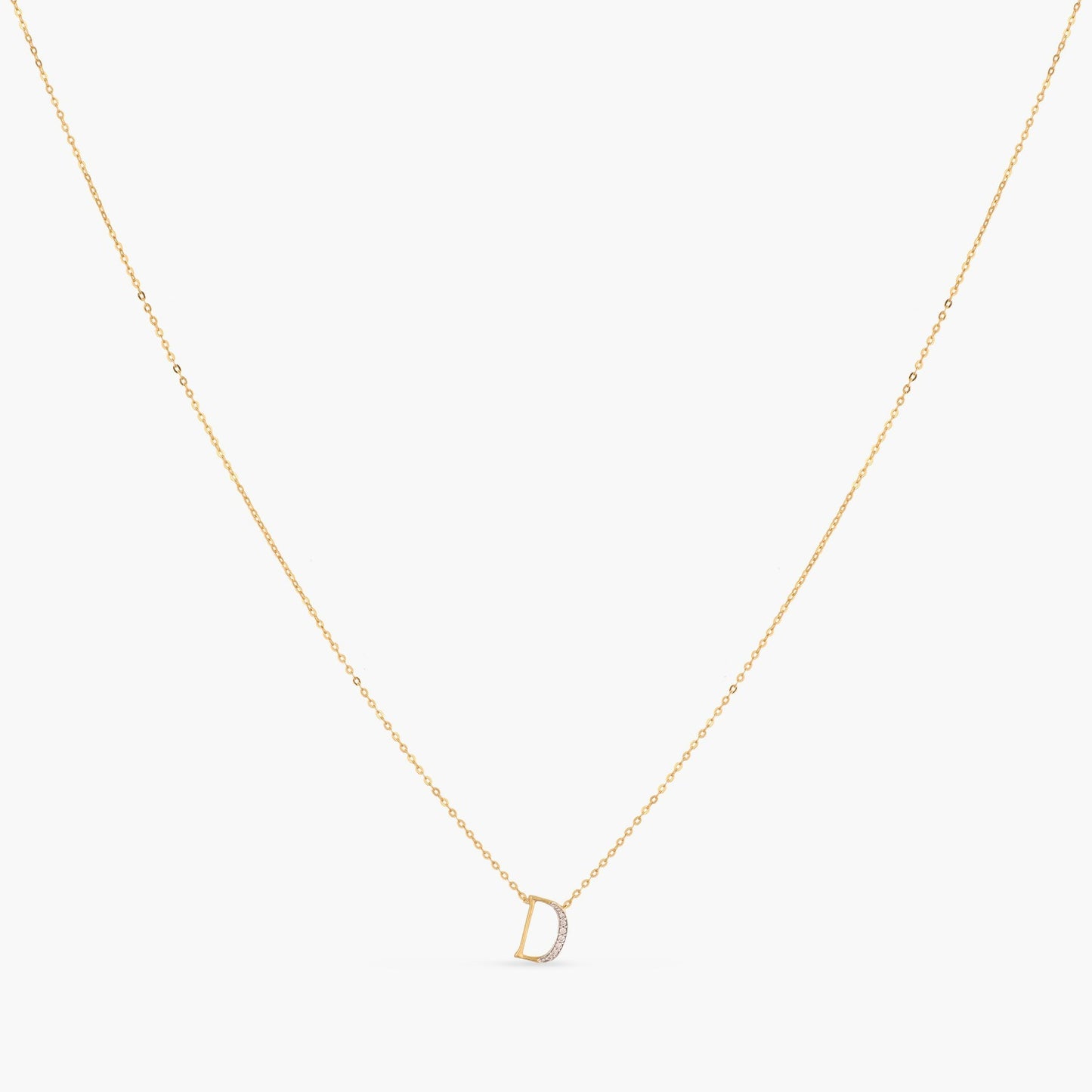 Alphabet Charms CZ Gold Plated Silver Necklace
