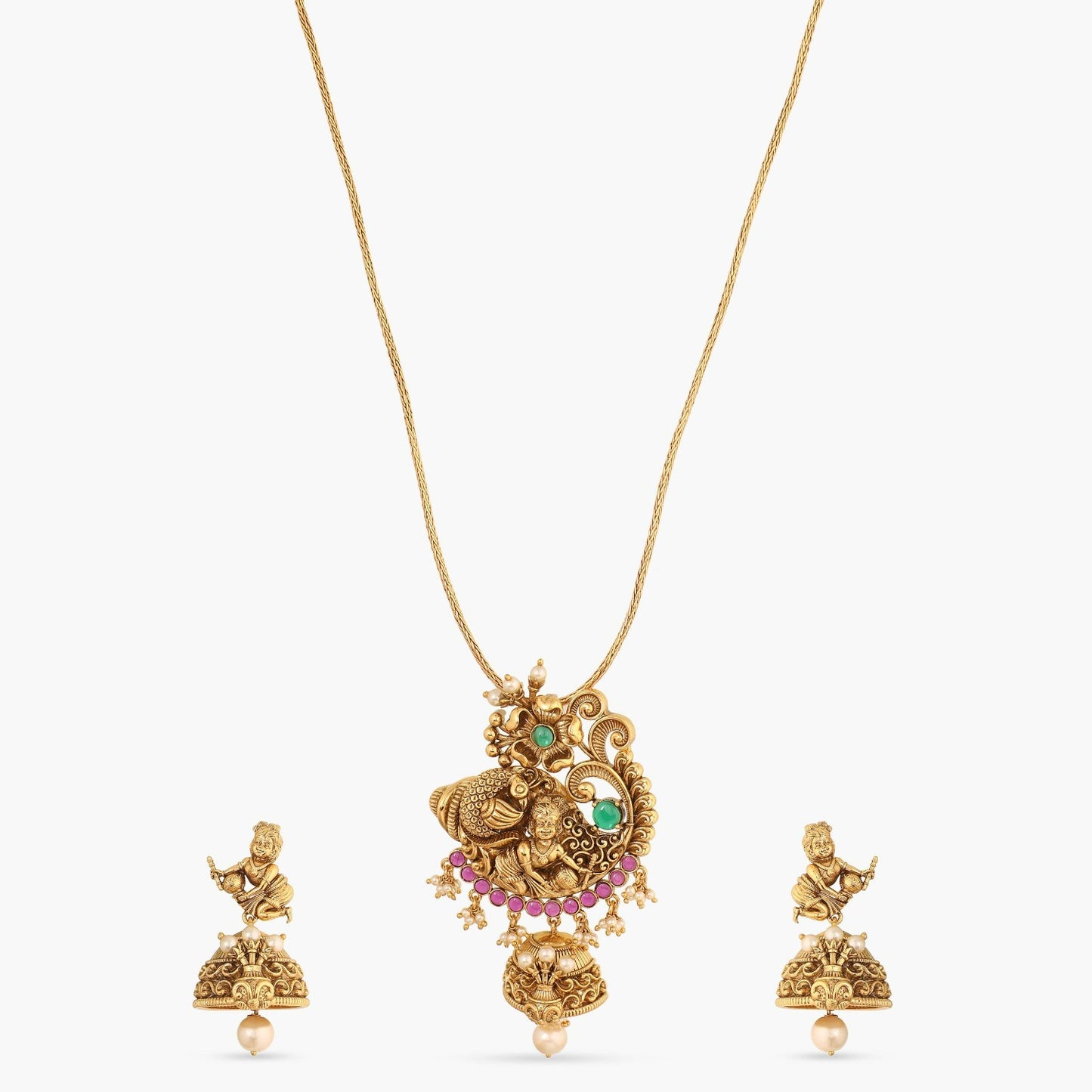 Gopala Nakshi Antique Silver Pendant Set