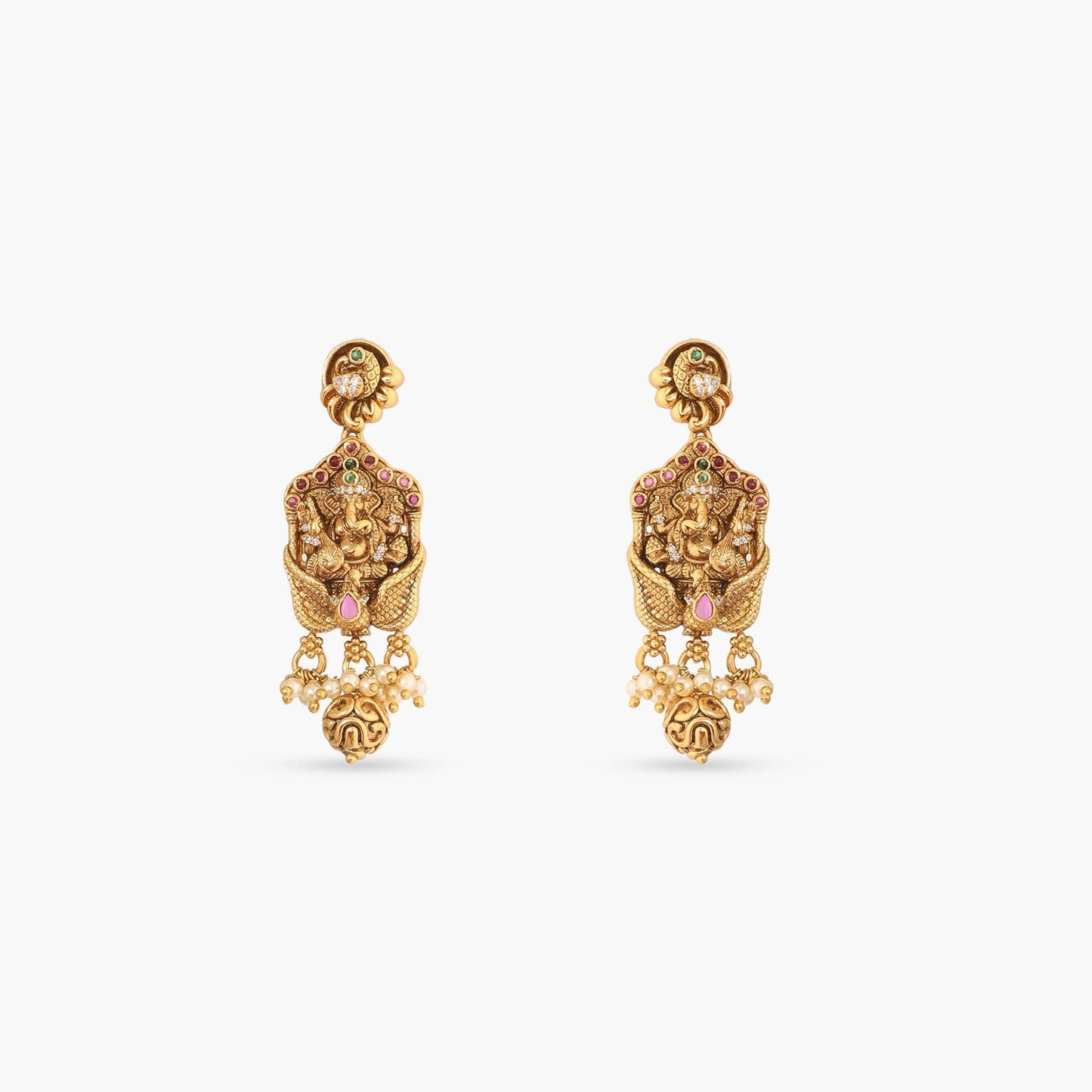 Vinayak Nakshi Antique Silver Pendant Set