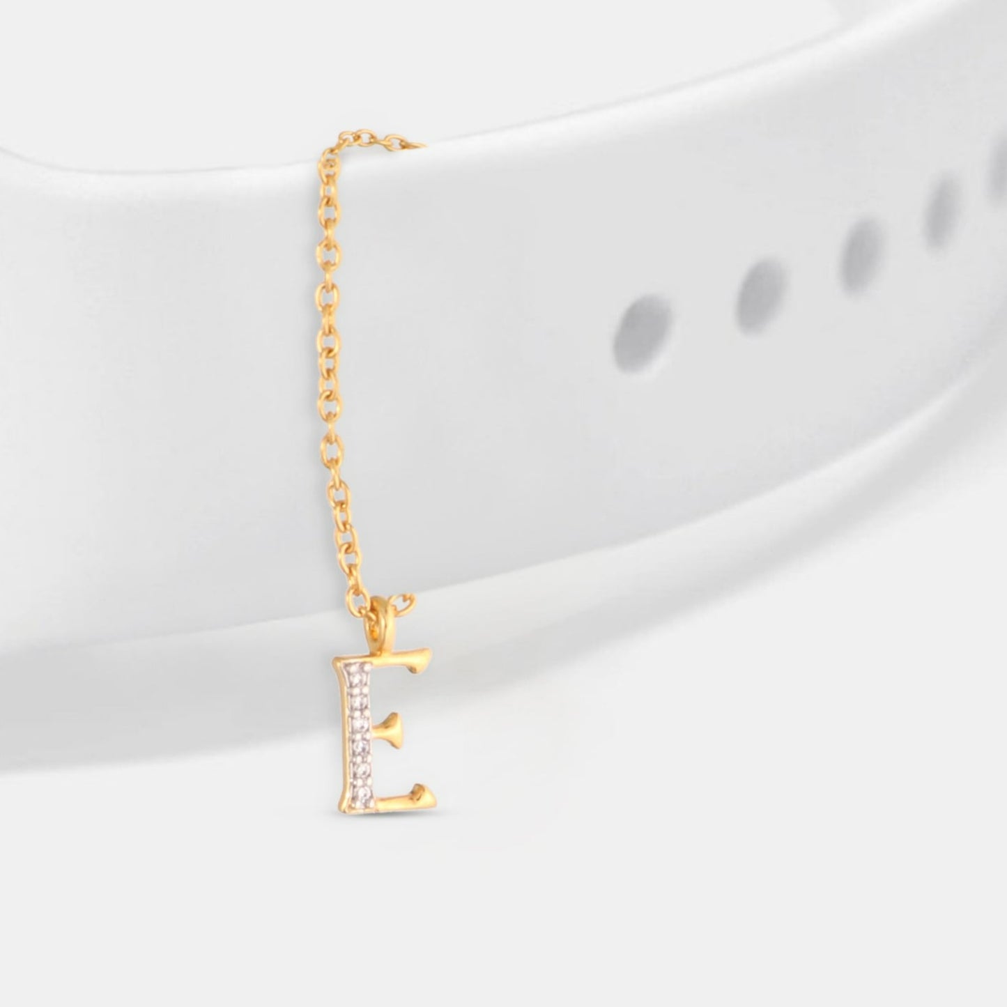 Alphabet CZ Gold Plated Silver Watch Charm