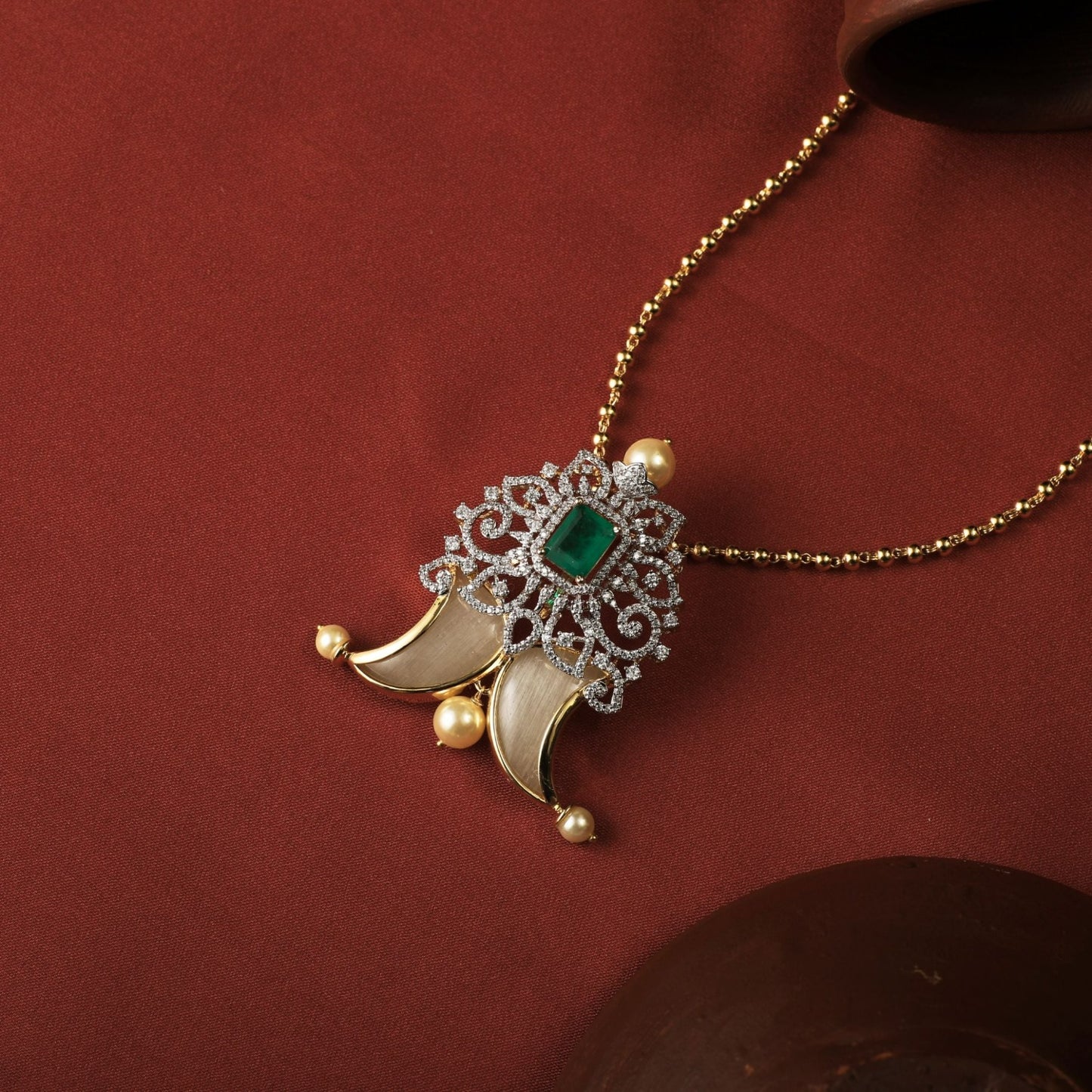 Iris CZ Silver Pendant Set