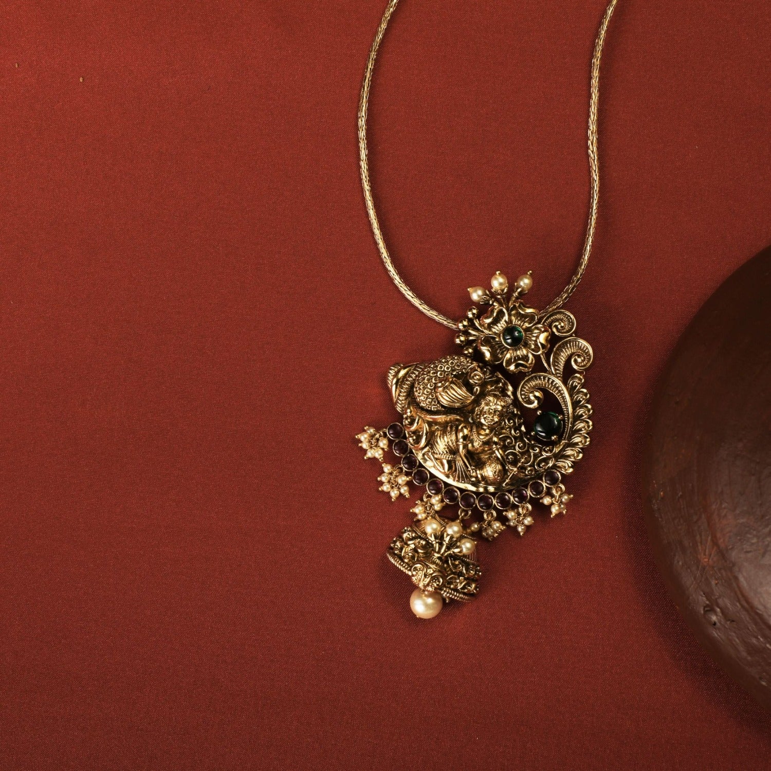 Gopala Nakshi Antique Silver Pendant Set