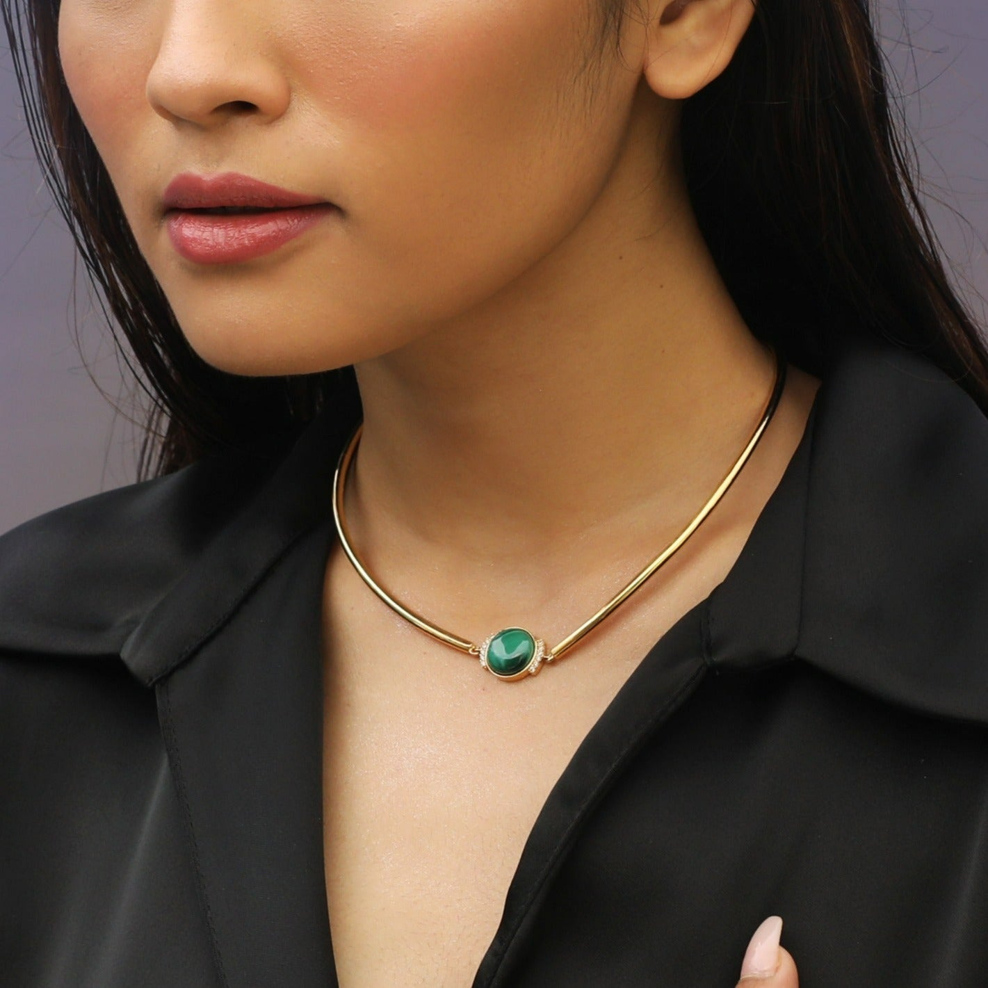 Malachite Classic Silver Hasli Necklace