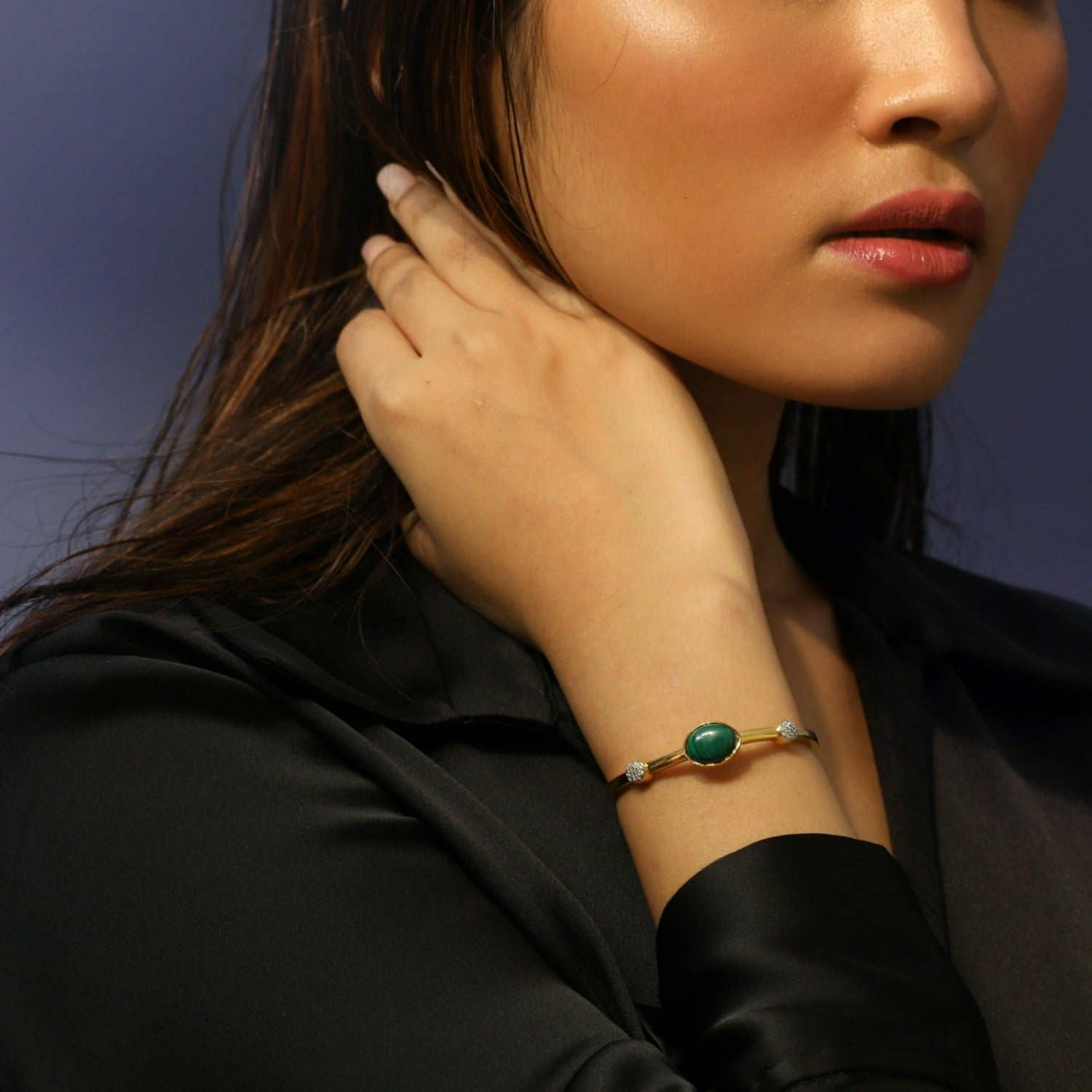 Malachite Classic Silver Cuff Bracelet